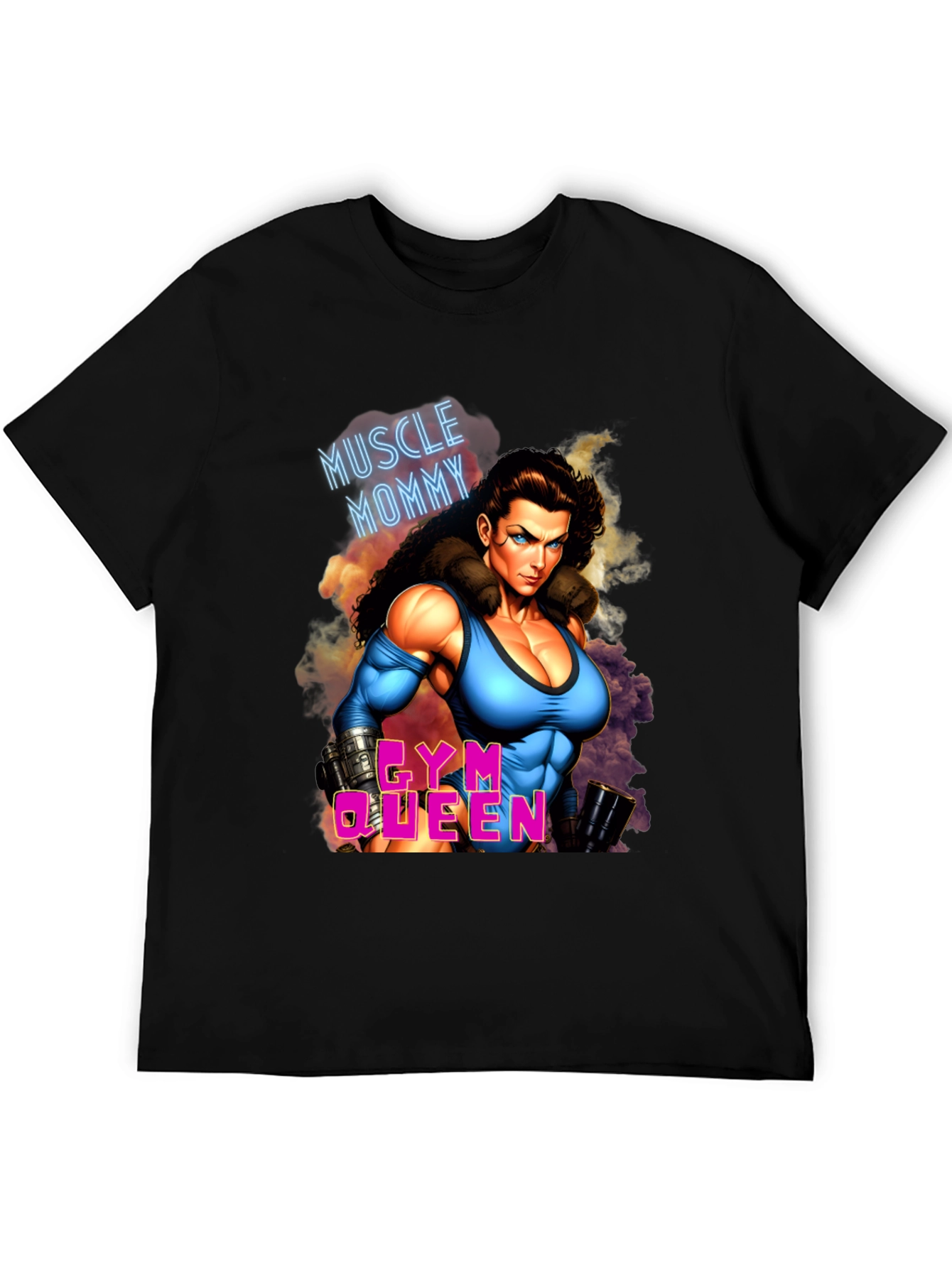 Muscle Mommy Gym Queen Black T-Shirt