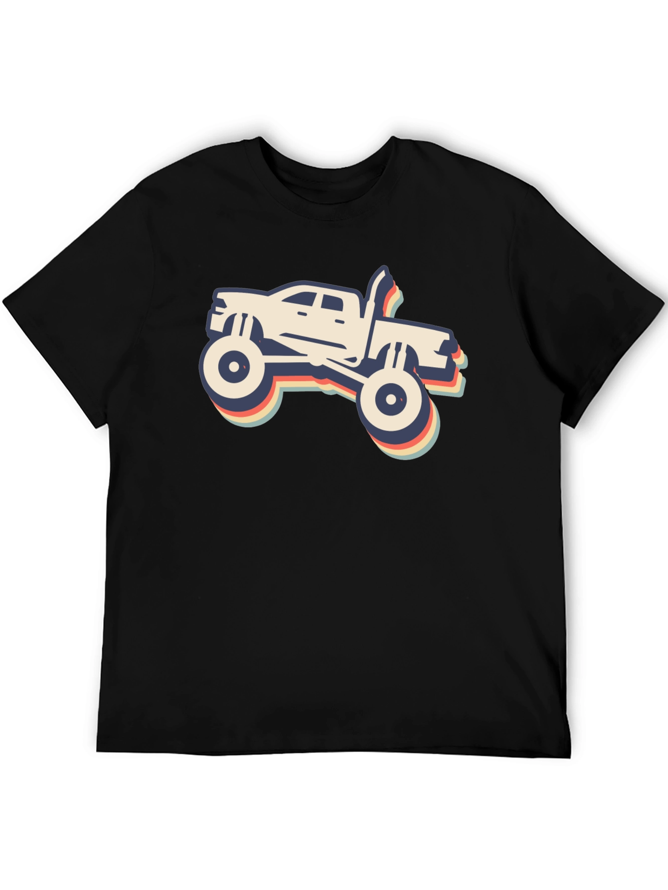 Retro Monster Truck Graphic Tee - Black