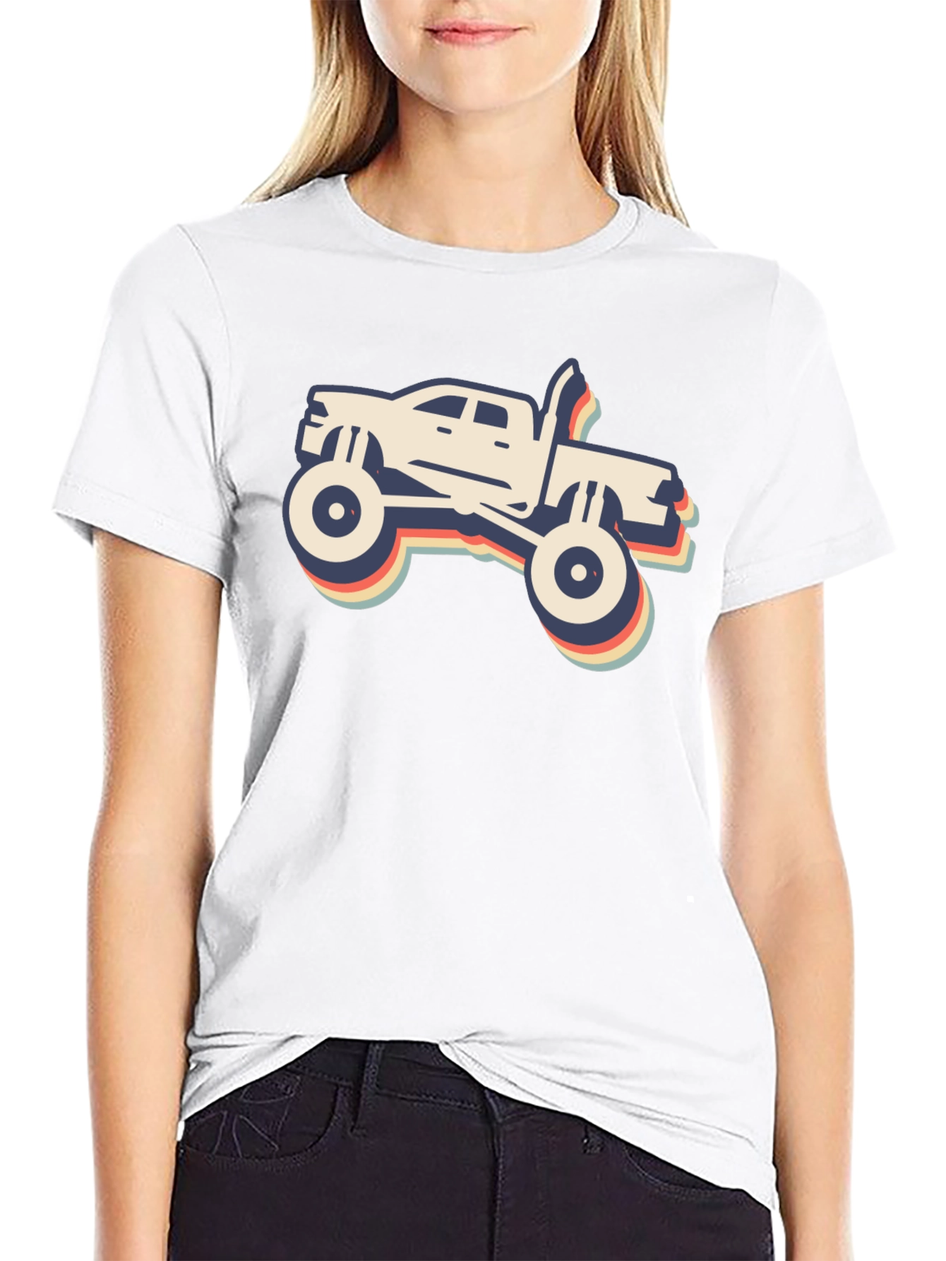 Retro Monster Truck Graphic Tee - Black