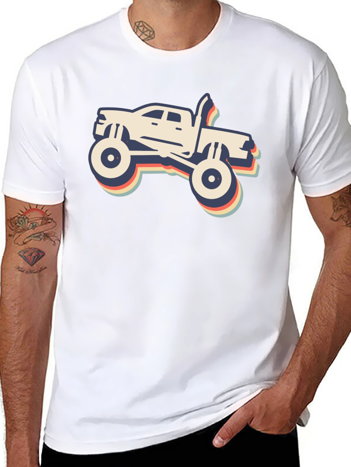 Retro Monster Truck Graphic Tee - Black