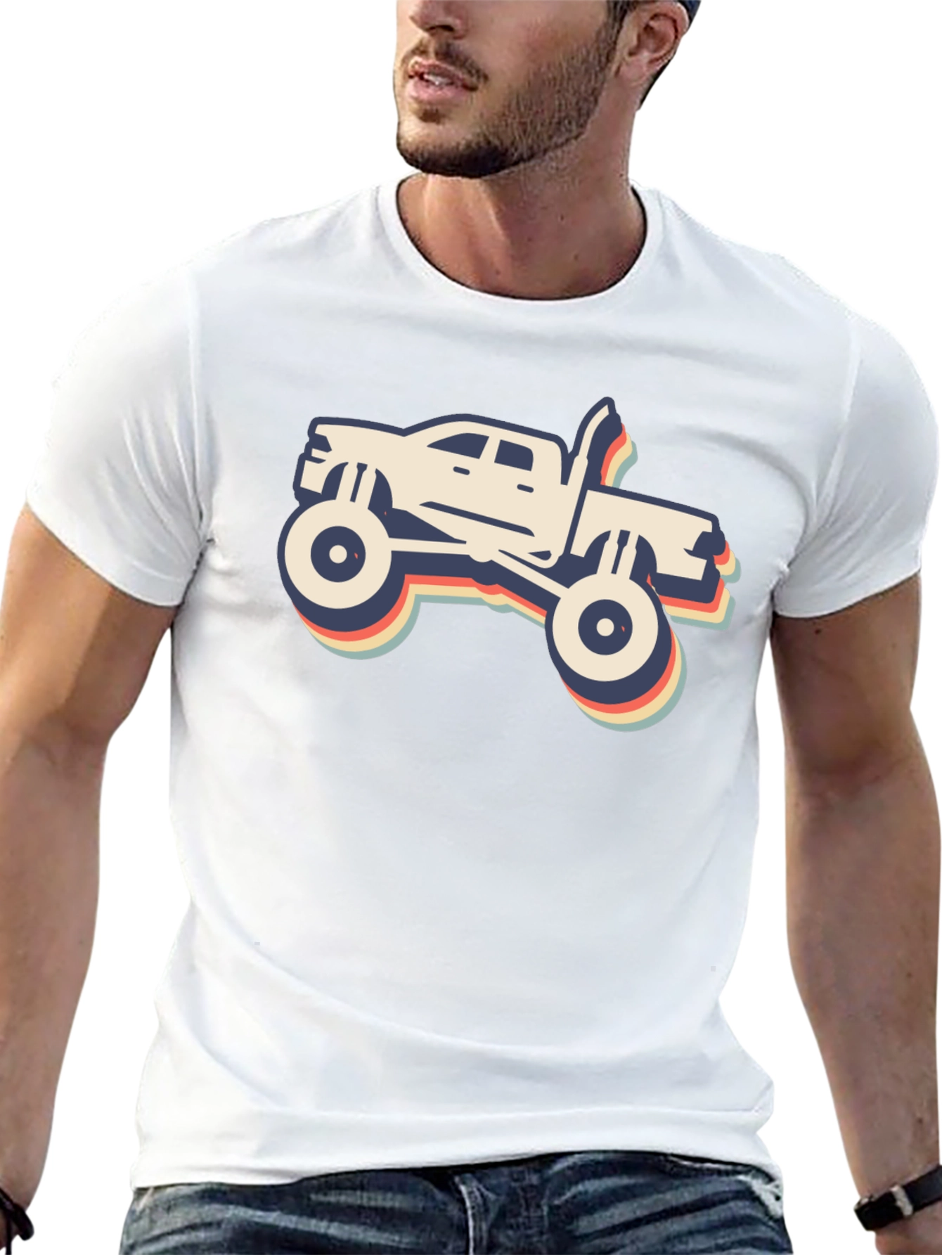 Retro Monster Truck Graphic Tee - Black