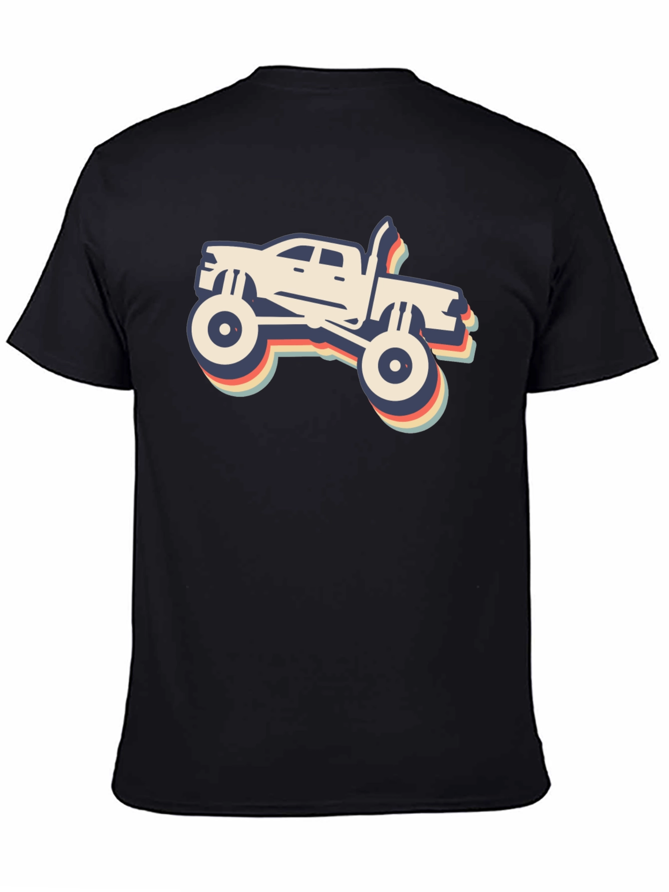 Retro Monster Truck Graphic Tee - Black