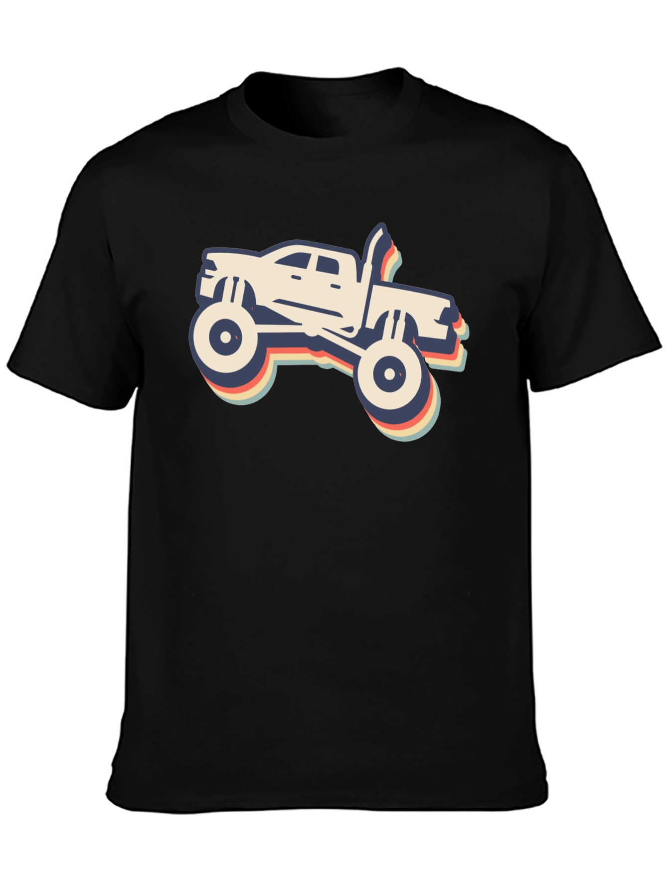 Retro Monster Truck Graphic Tee - Black