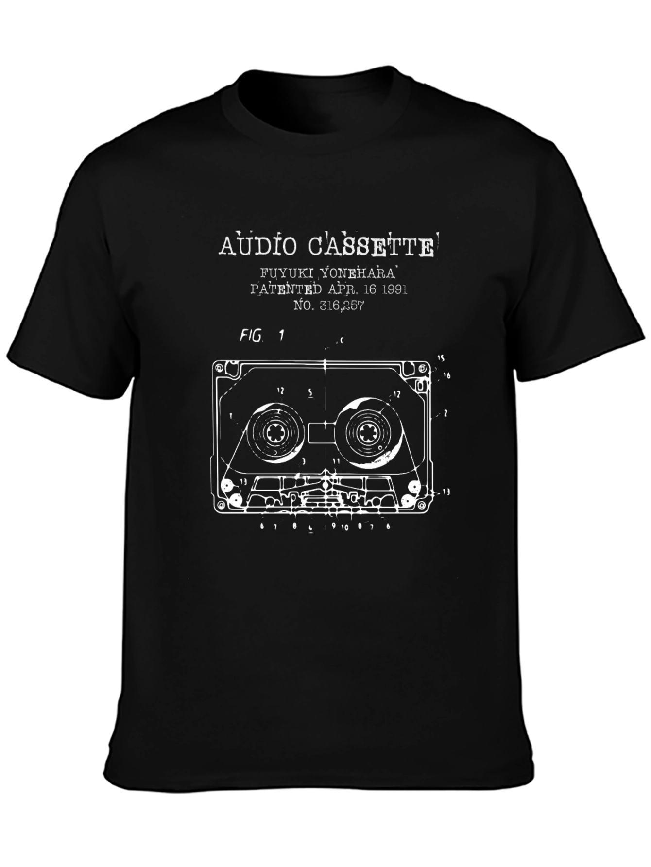 Retro Audio Cassette Patent Graphic T-Shirt