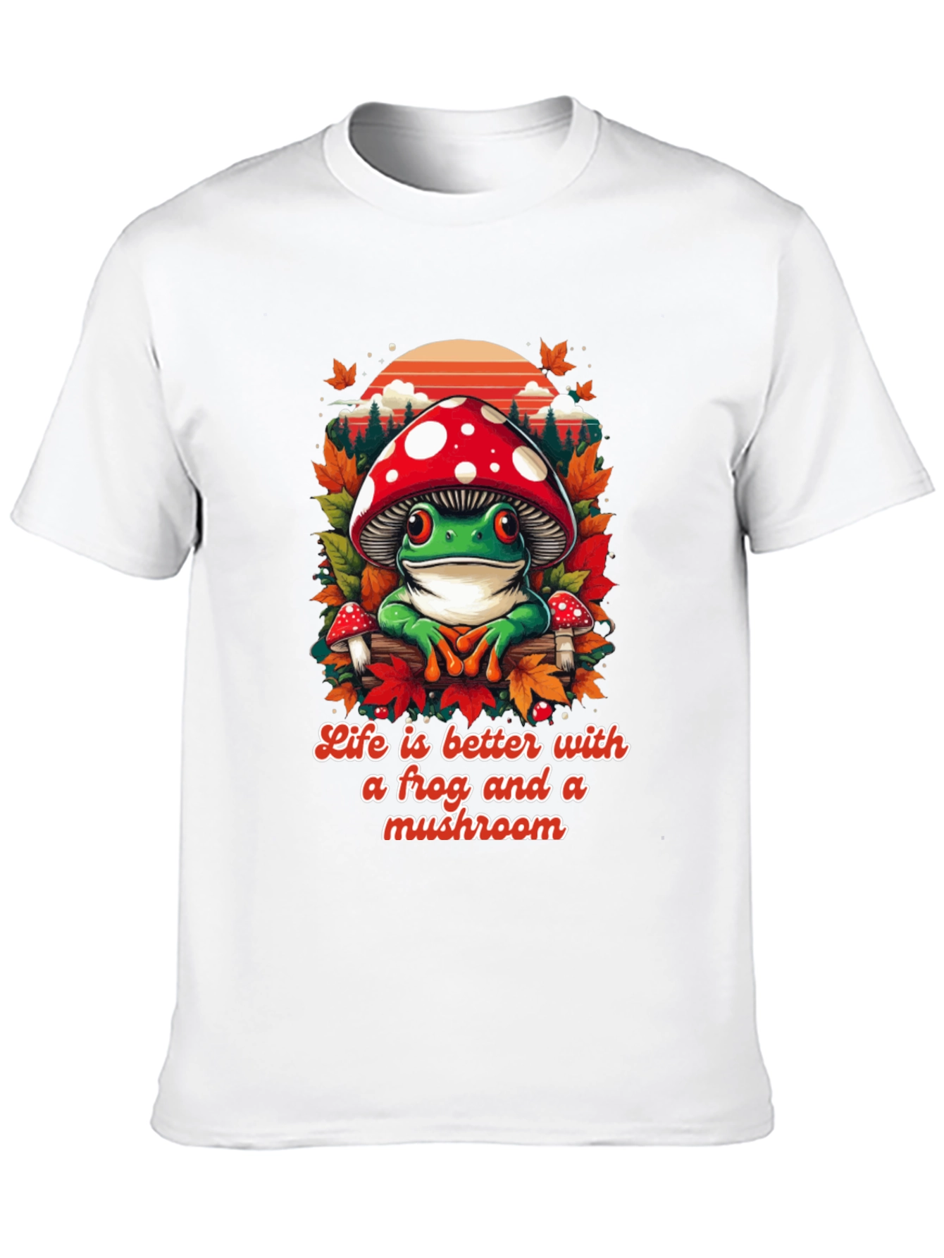 Frog and Mushroom Graphic Tee