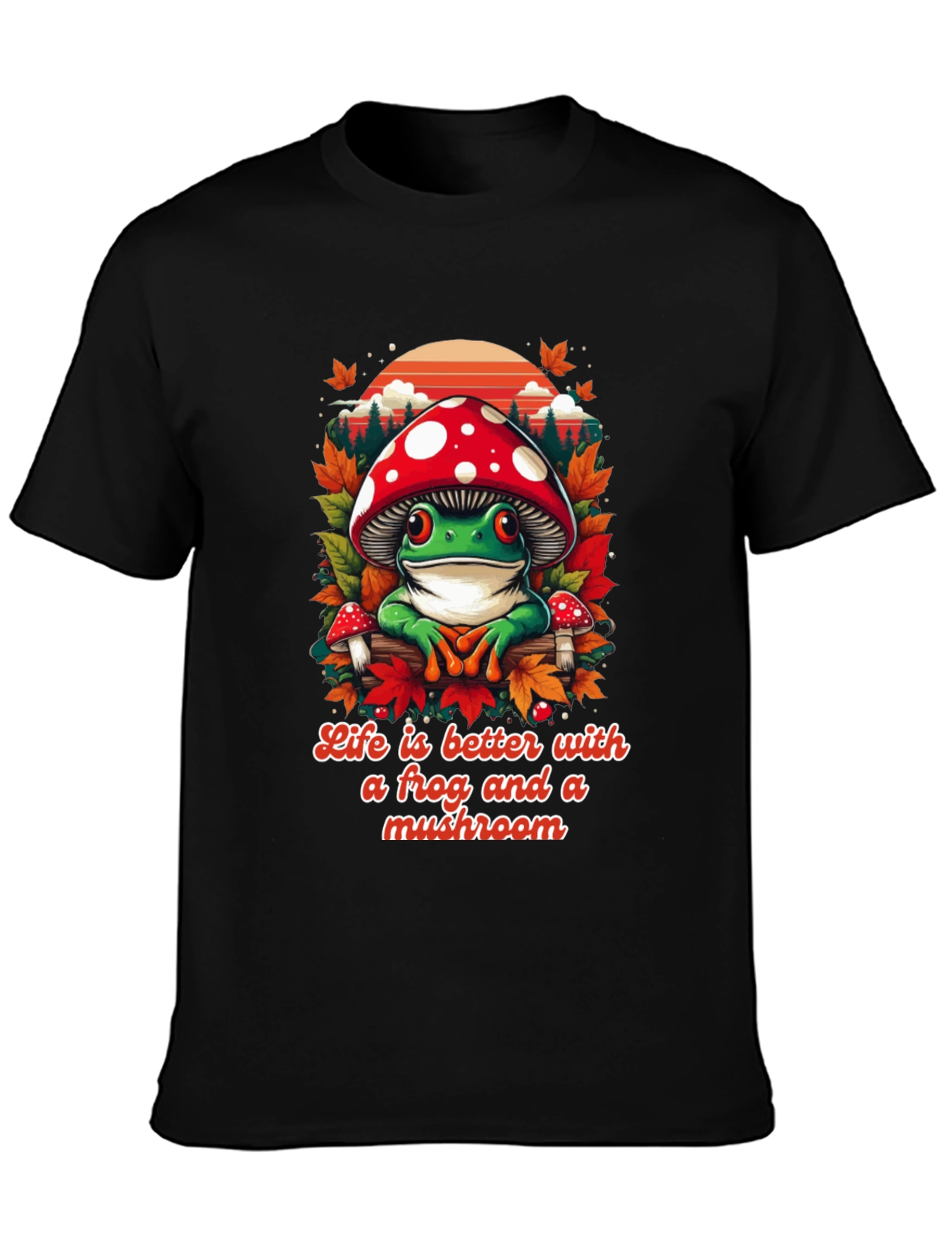 Frog and Mushroom Graphic Tee