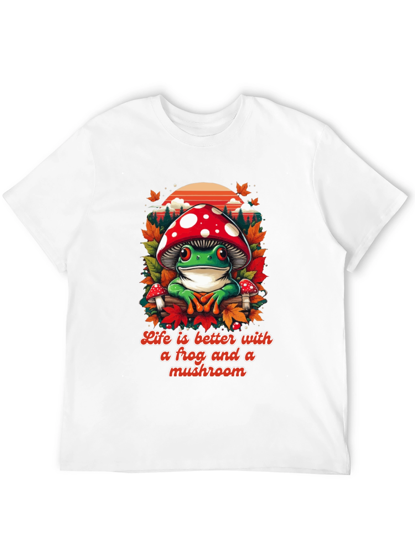Frog and Mushroom Graphic Tee