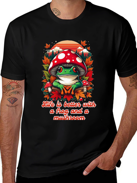 Frog and Mushroom Graphic Tee