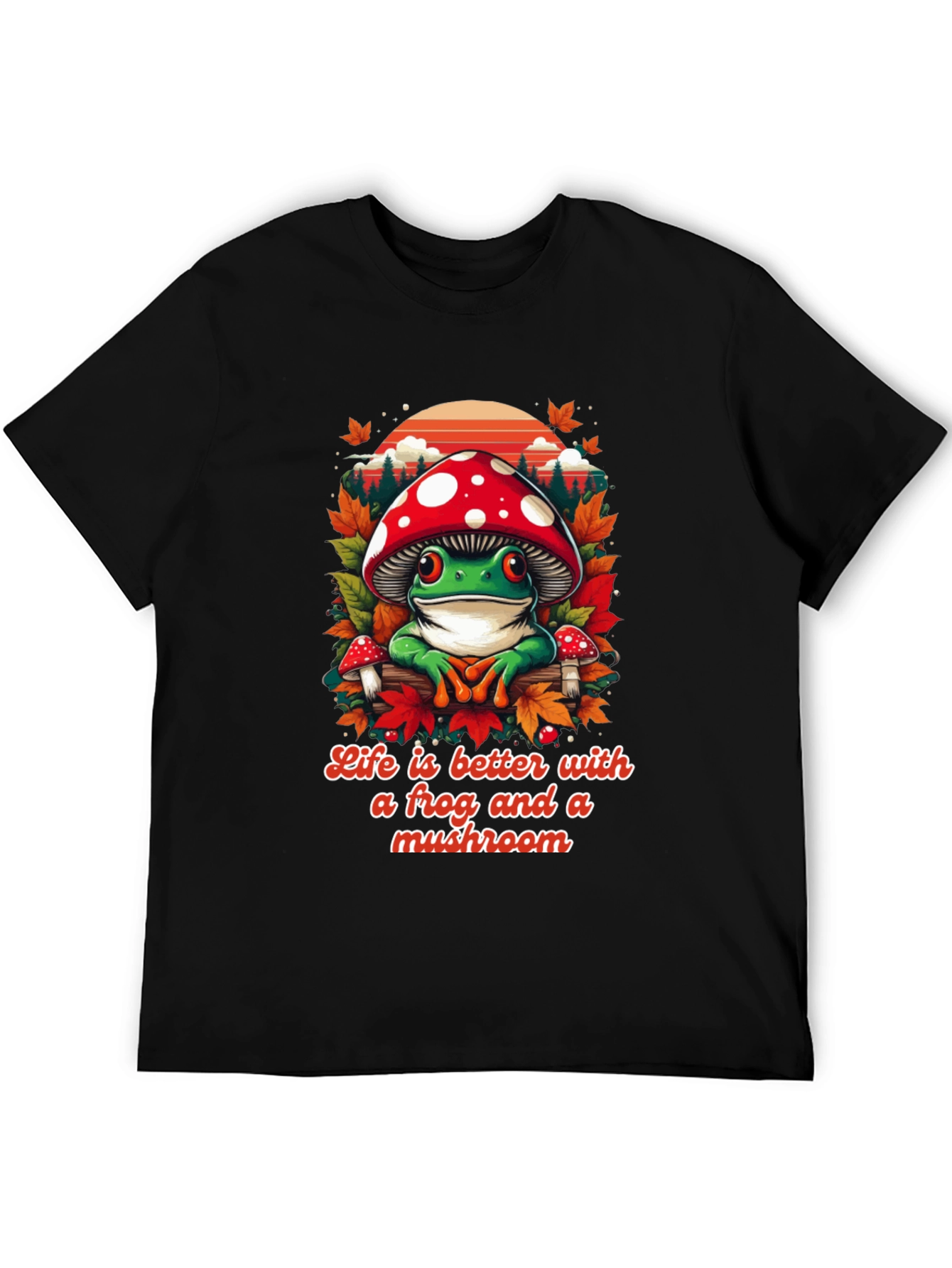 Frog and Mushroom Graphic Tee