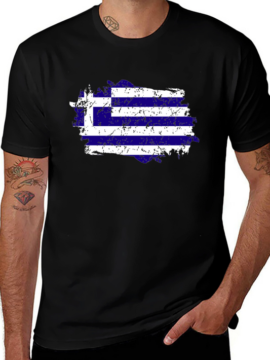 Greece Flag Distressed T-Shirt