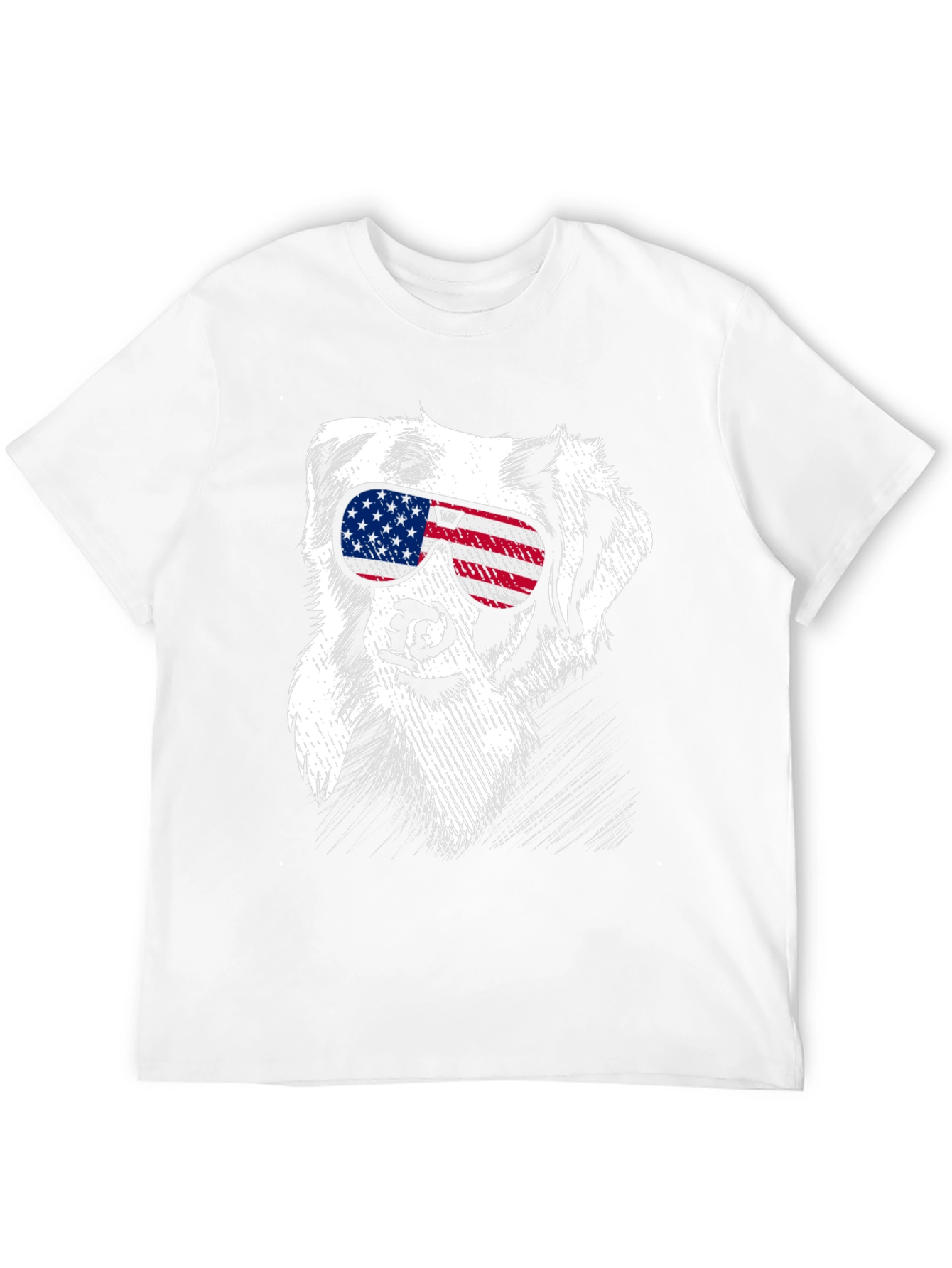 Cool Dog USA Flag Sunglasses T-Shirt
