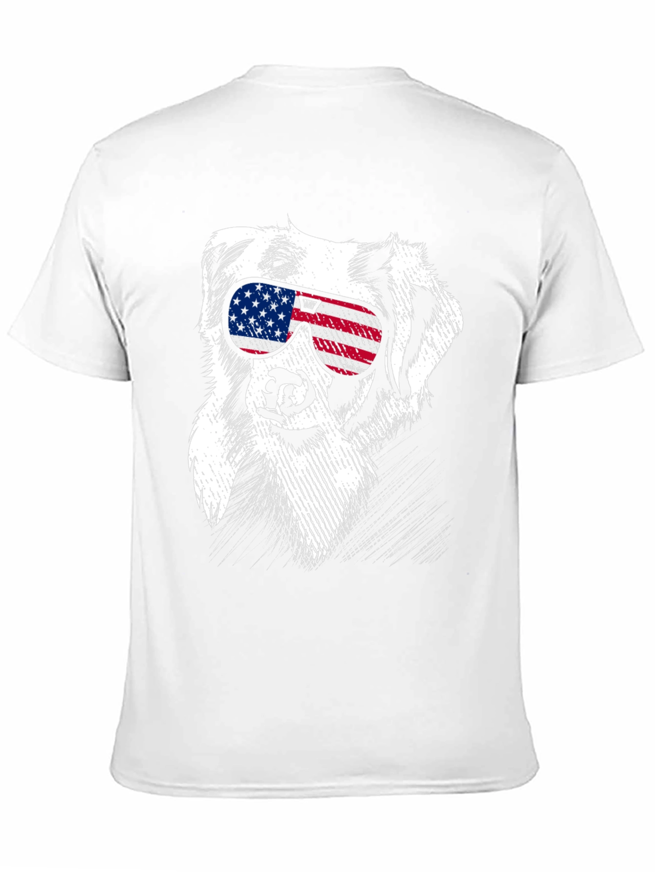 Cool Dog USA Flag Sunglasses T-Shirt
