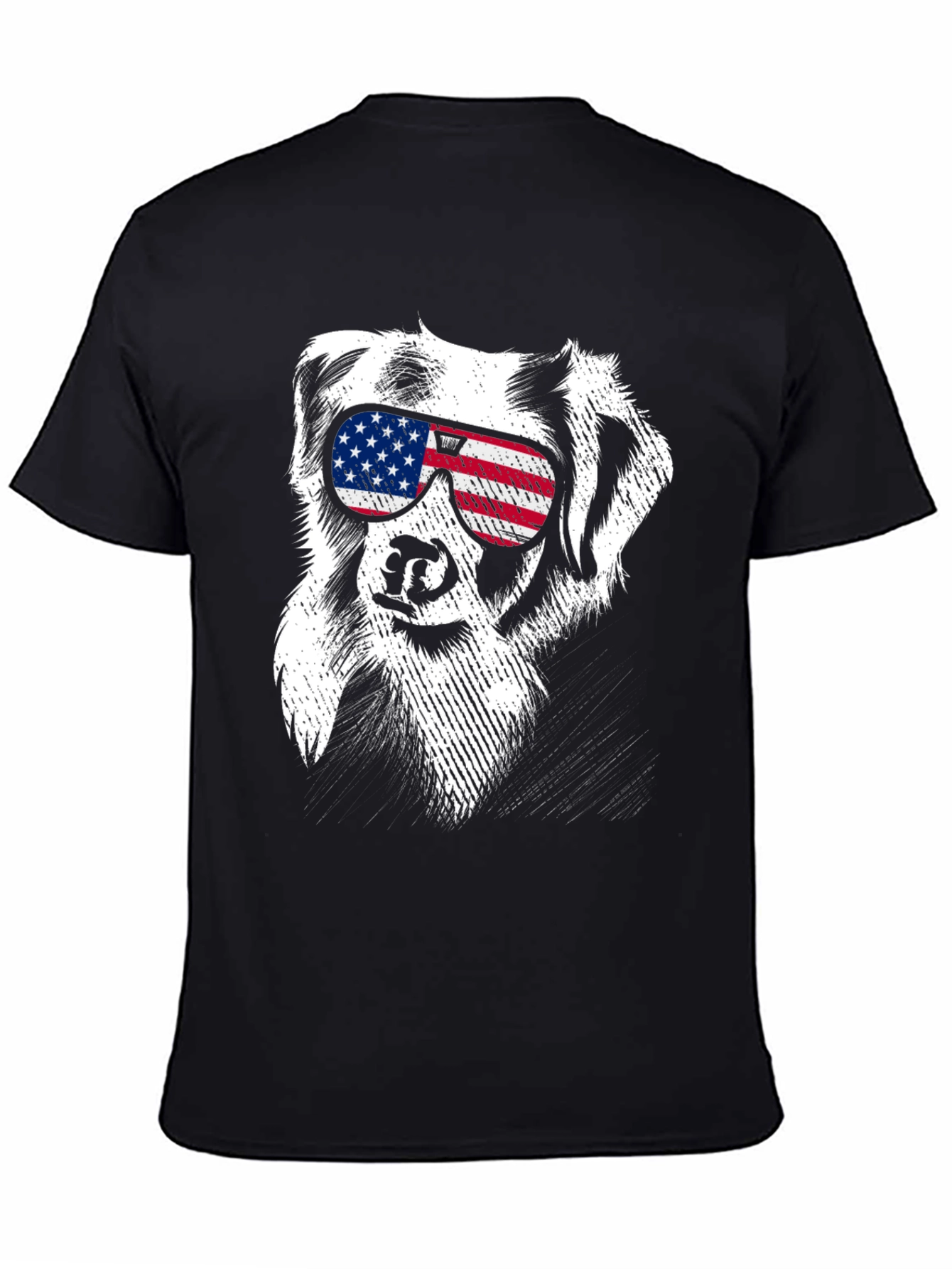Cool Dog USA Flag Sunglasses T-Shirt