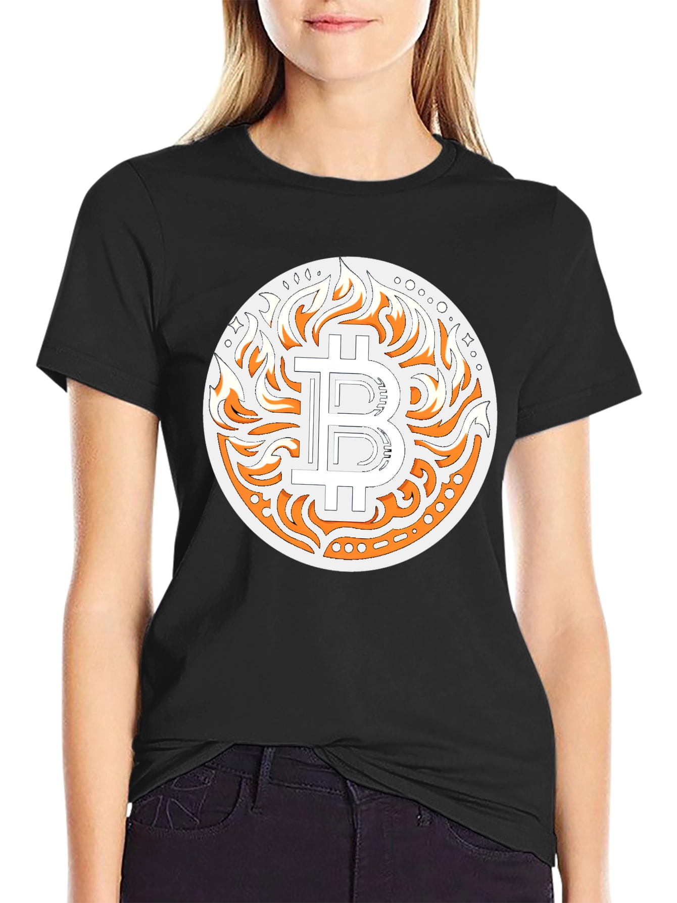 Bitcoin Flame Graphic T-Shirt - Crypto Style