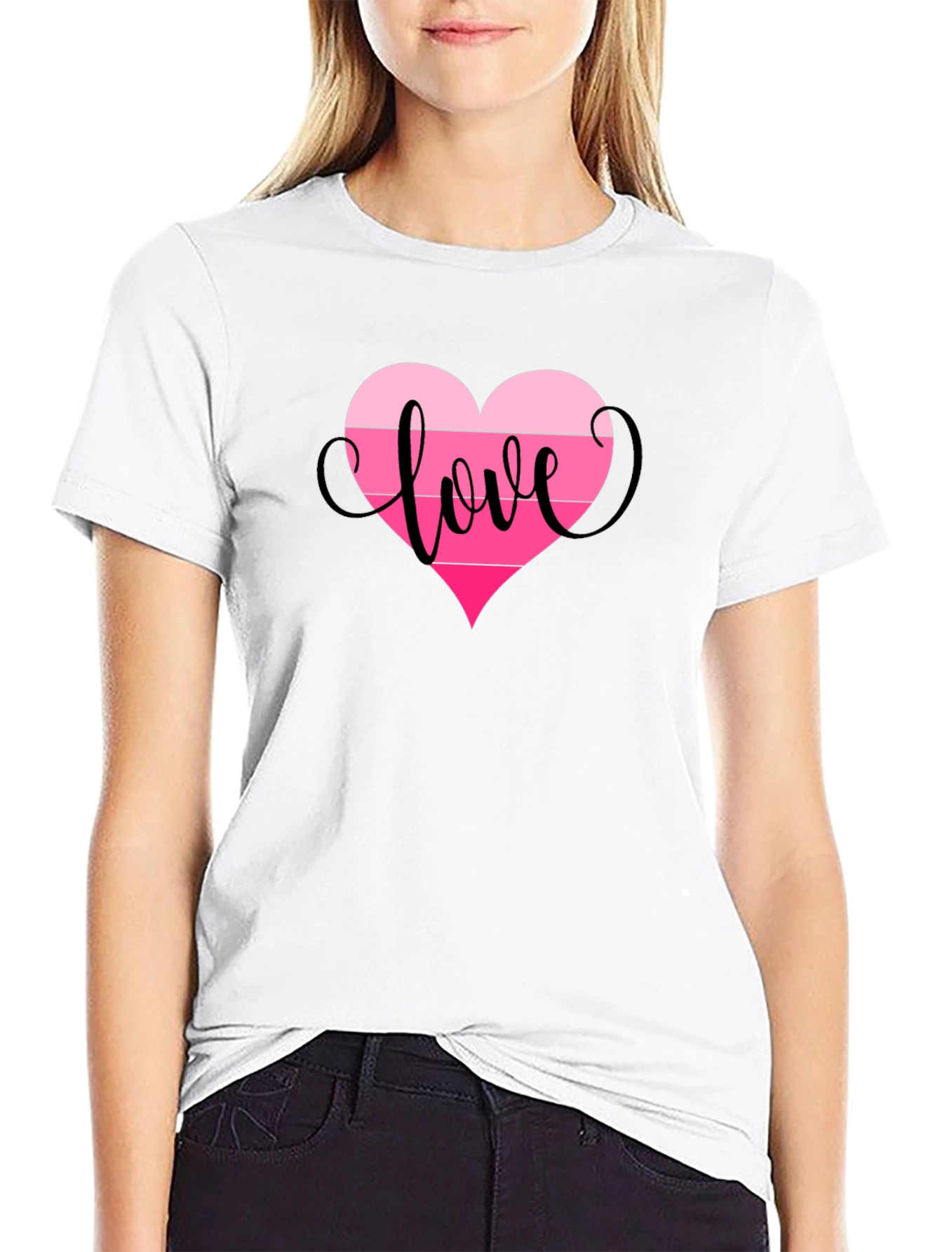 Love Heart Graphic Tee - Black