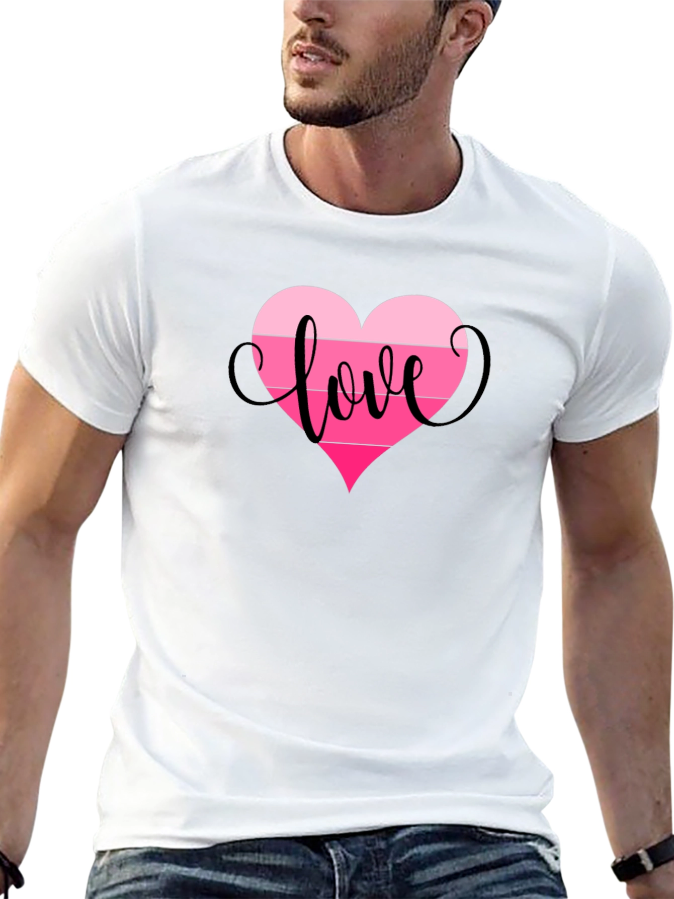 Love Heart Graphic Tee - Black