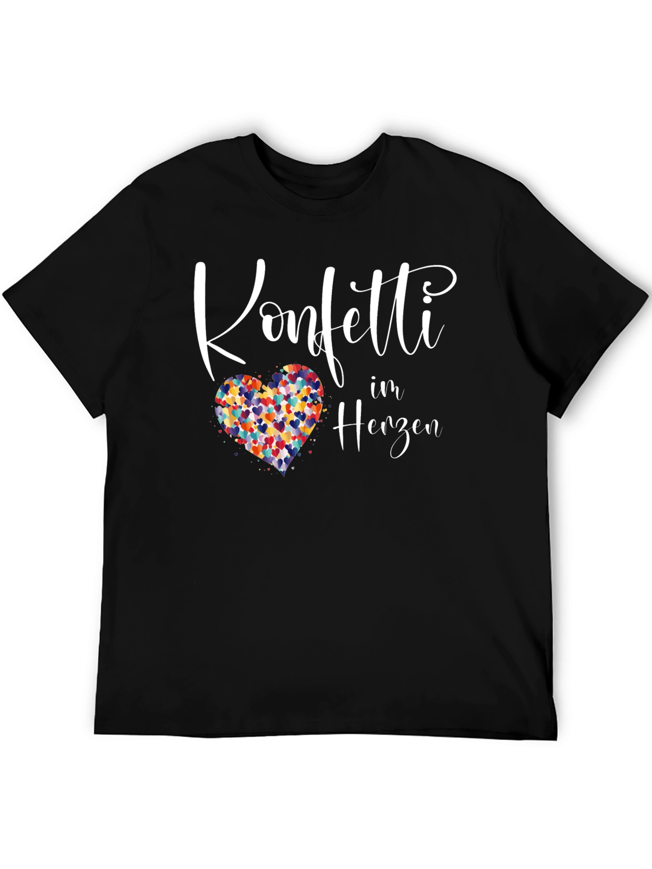 Confetti Heart T-Shirt - Black
