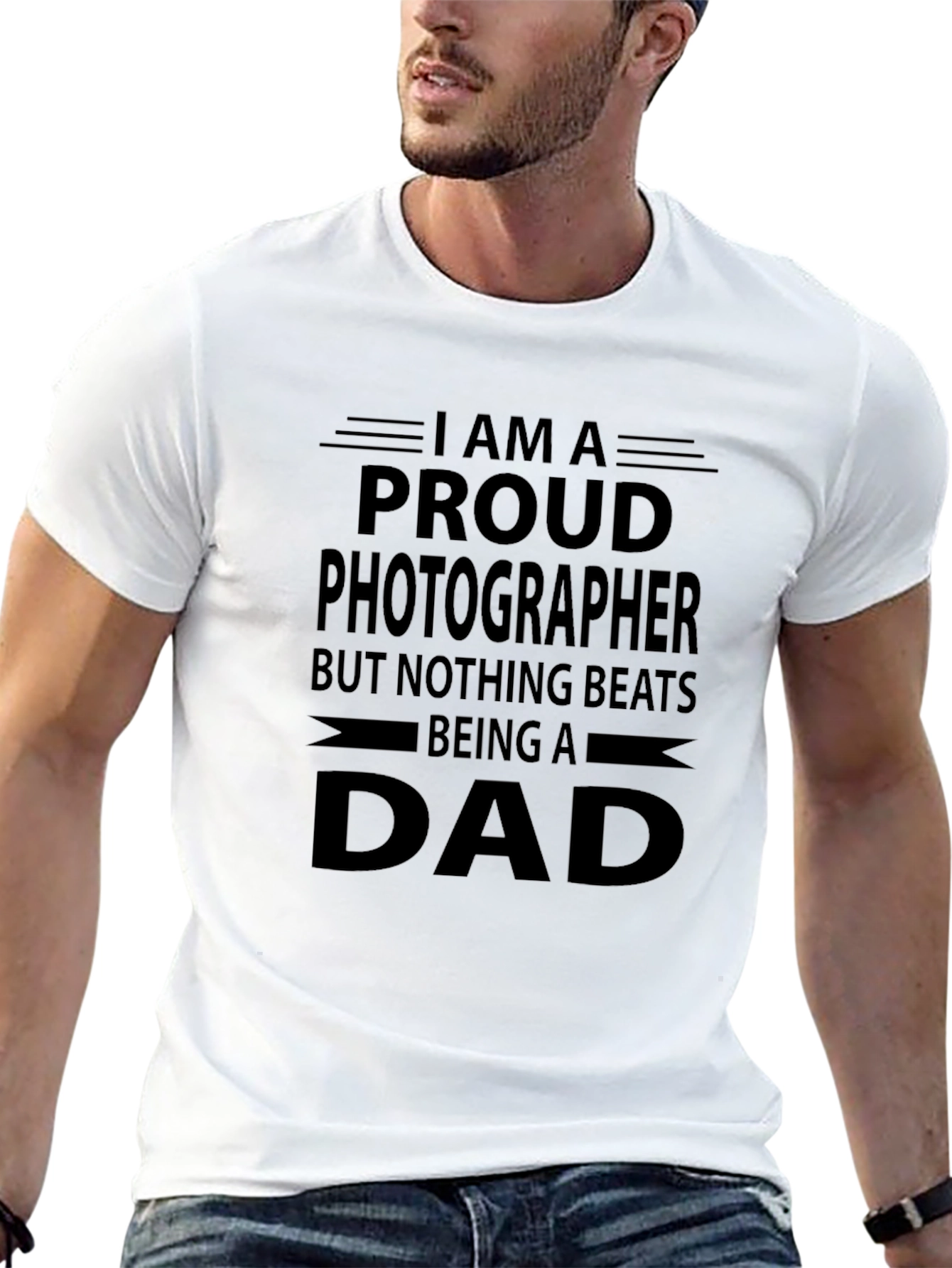 Proud Photographer Dad Black T-Shirt