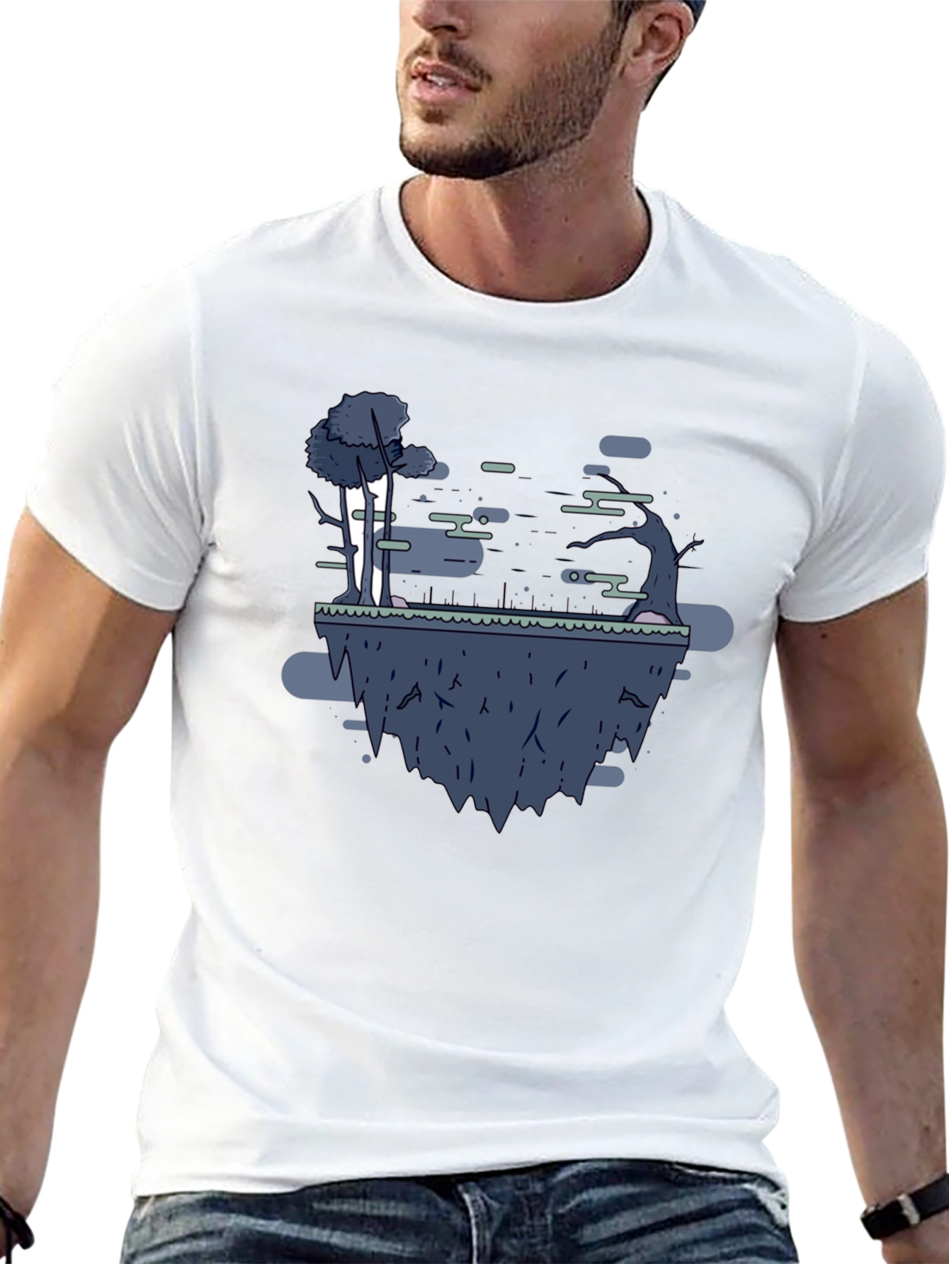 Cartoon Floating Island T-Shirt