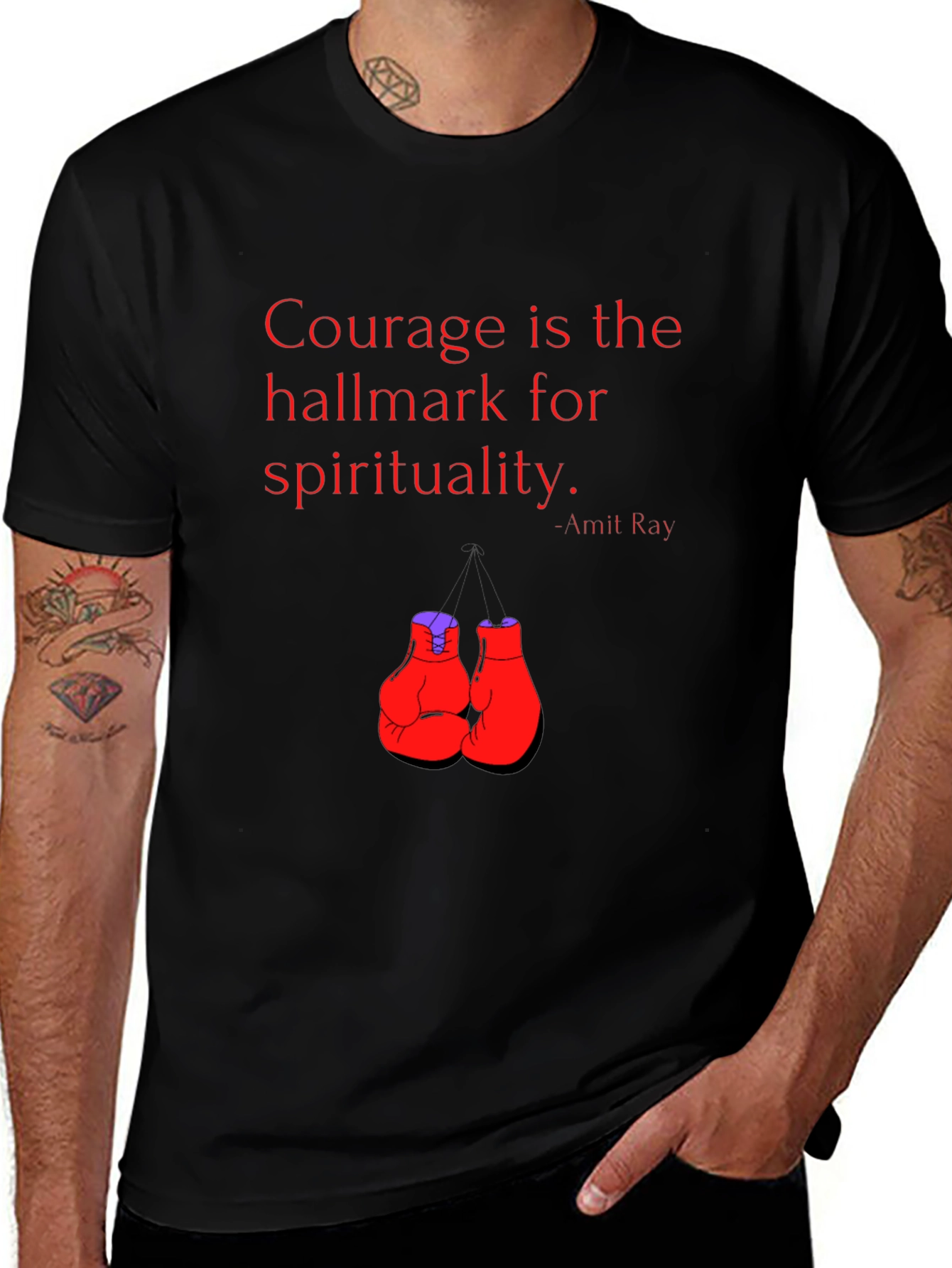 Courage Boxing T-Shirt - Motivational Gym Wear