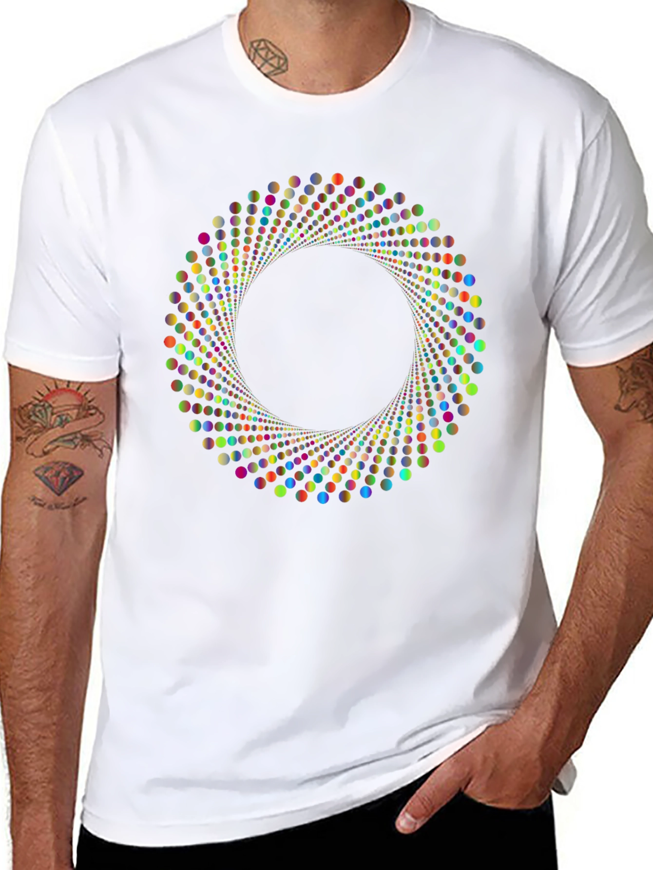 Vortex Dots Graphic T-Shirt - Modern Design