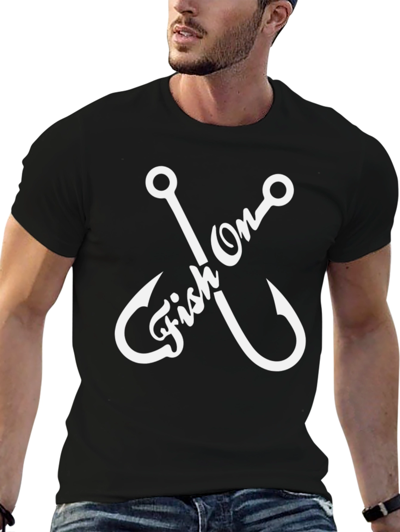 Fish On Graphic Tee - Fishing Hook Design