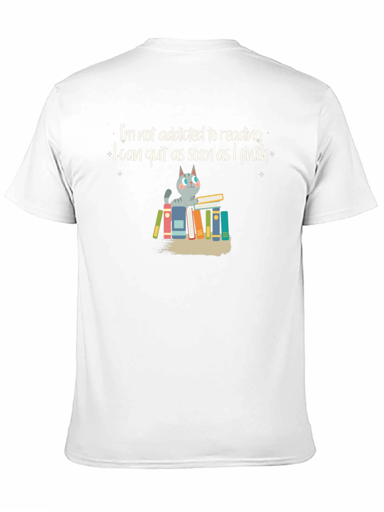 Reading Addict Cat Graphic T-Shirt