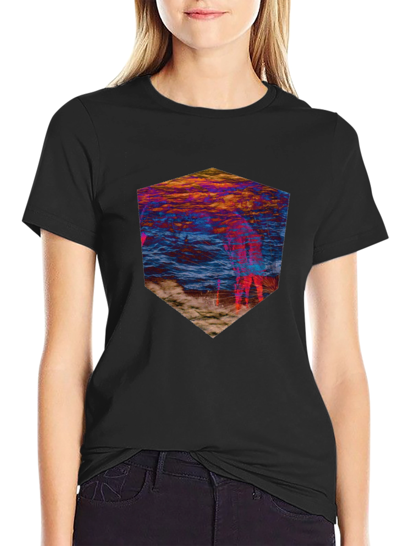 Abstract Beach Scene Graphic Tee