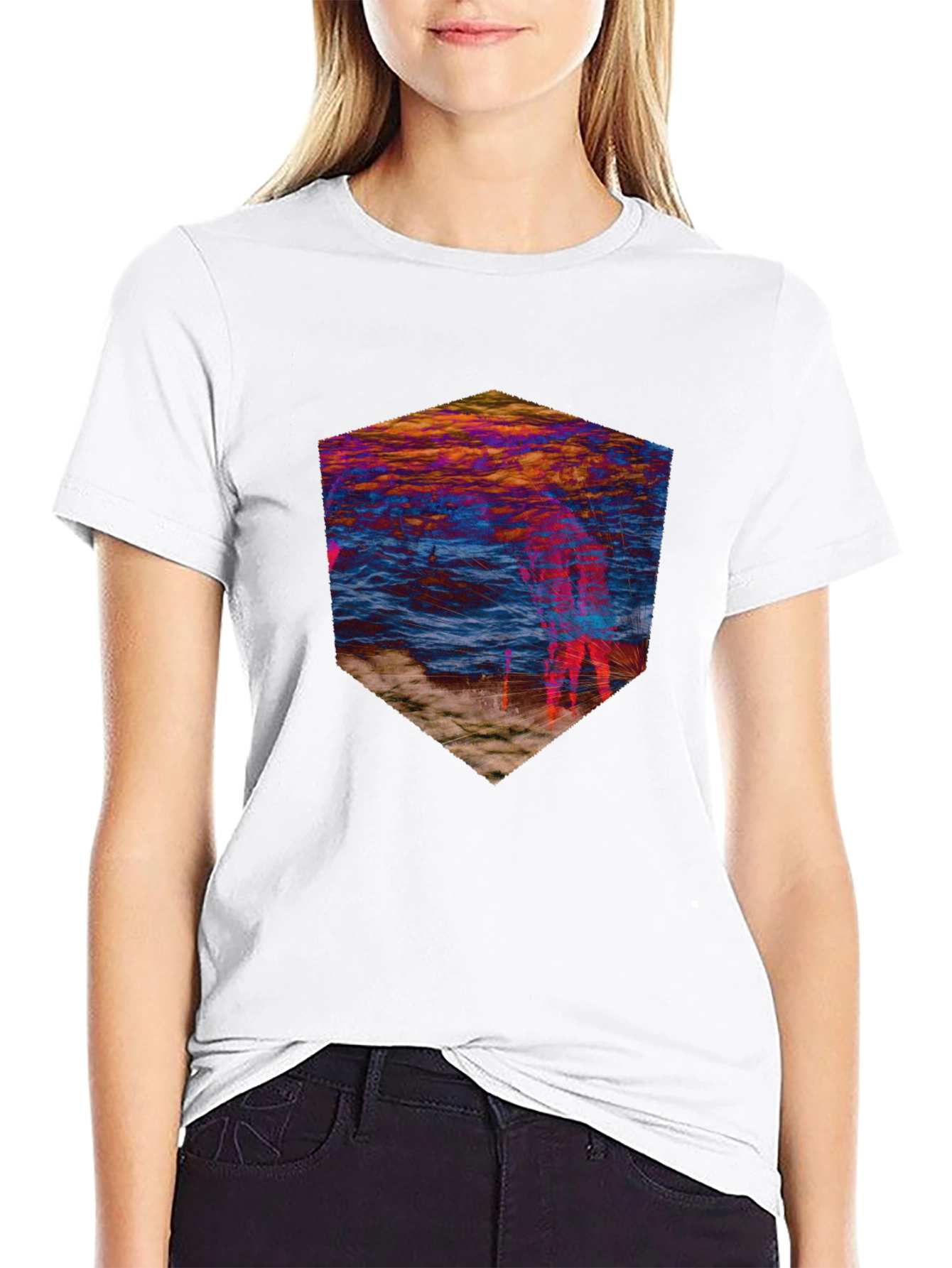 Abstract Beach Scene Graphic Tee
