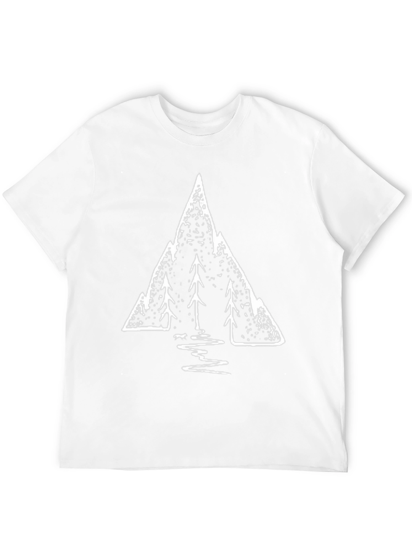 Mountain & Tree Graphic Tee - Black Cotton Blend