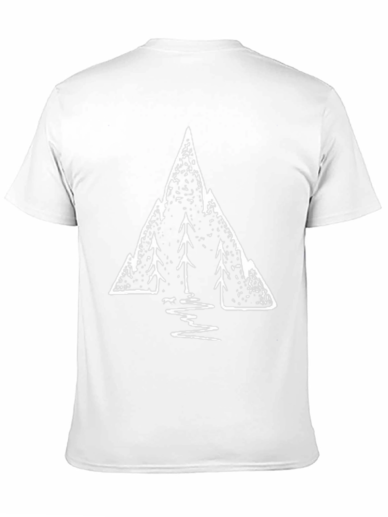 Mountain & Tree Graphic Tee - Black Cotton Blend