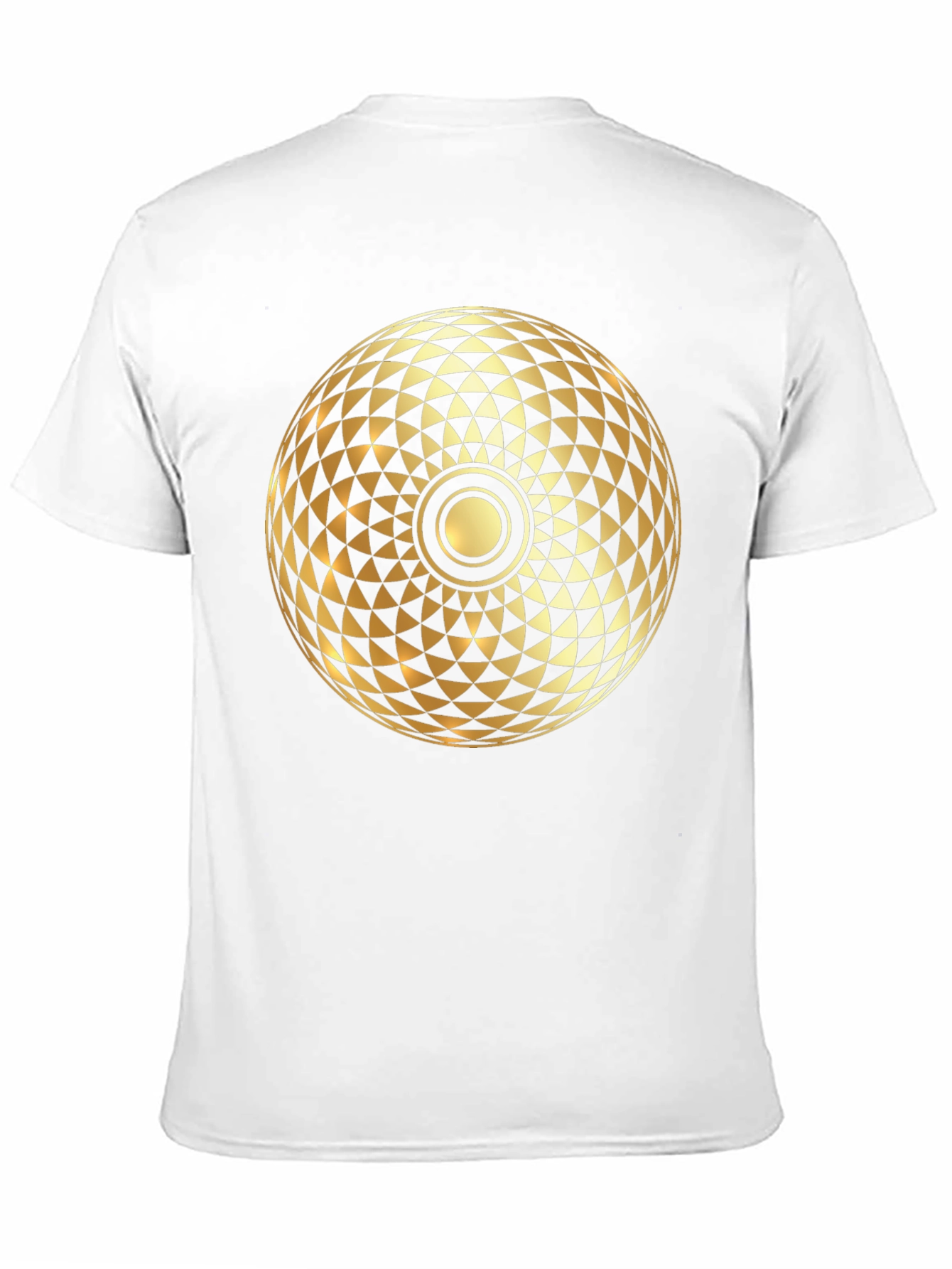 Geometric Gold Print Black T-Shirt