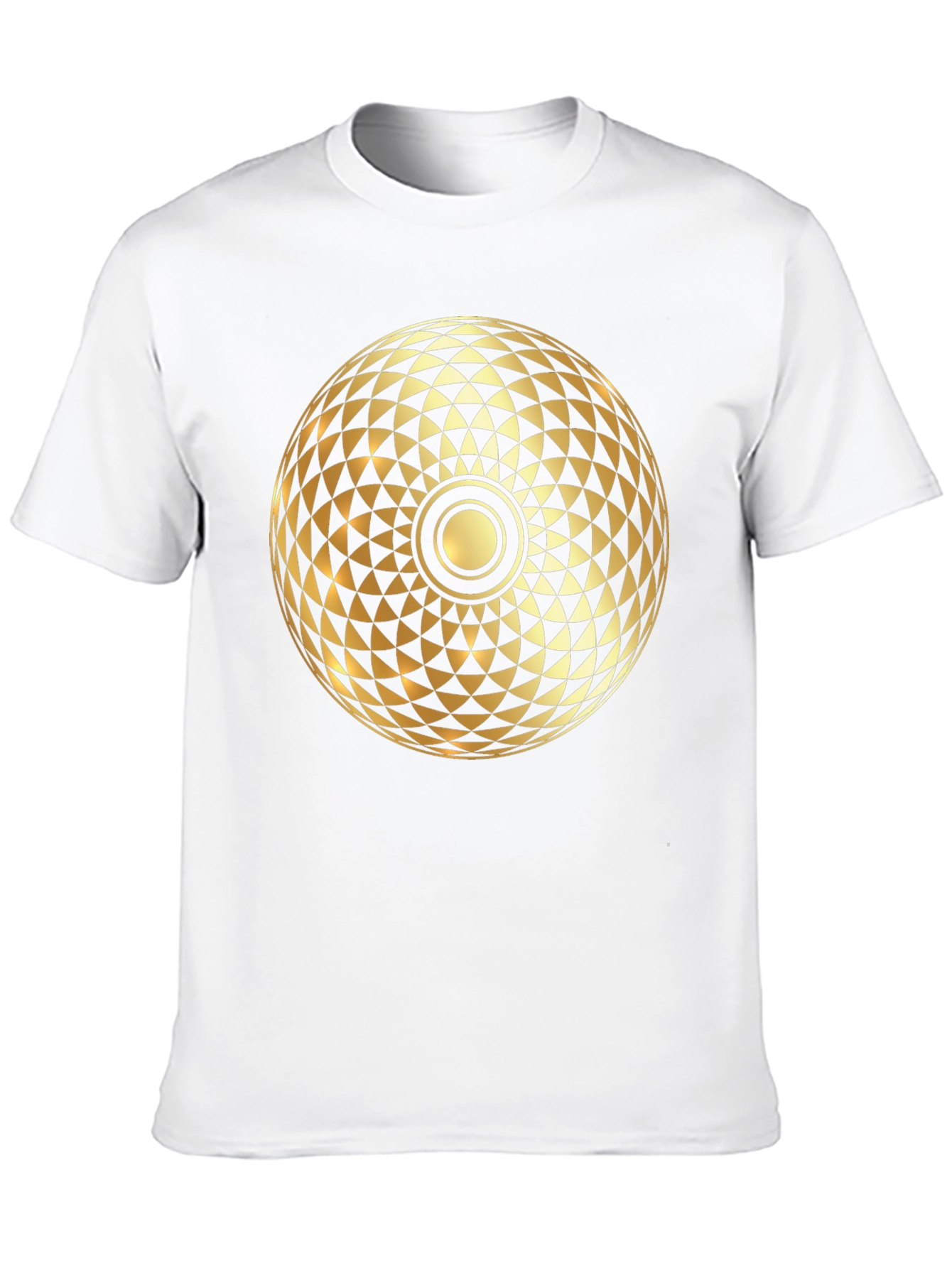 Geometric Gold Print Black T-Shirt