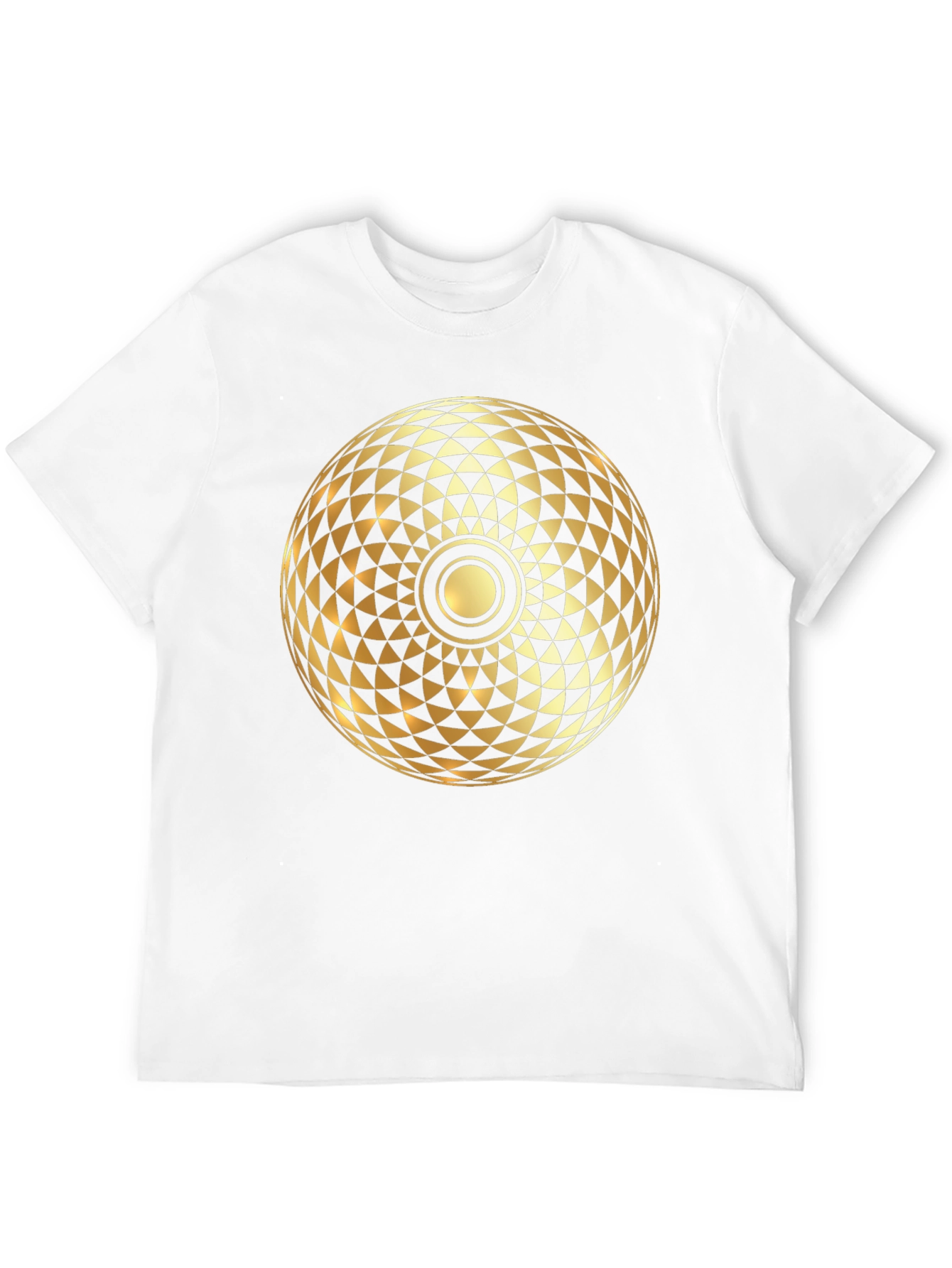 Geometric Gold Print Black T-Shirt