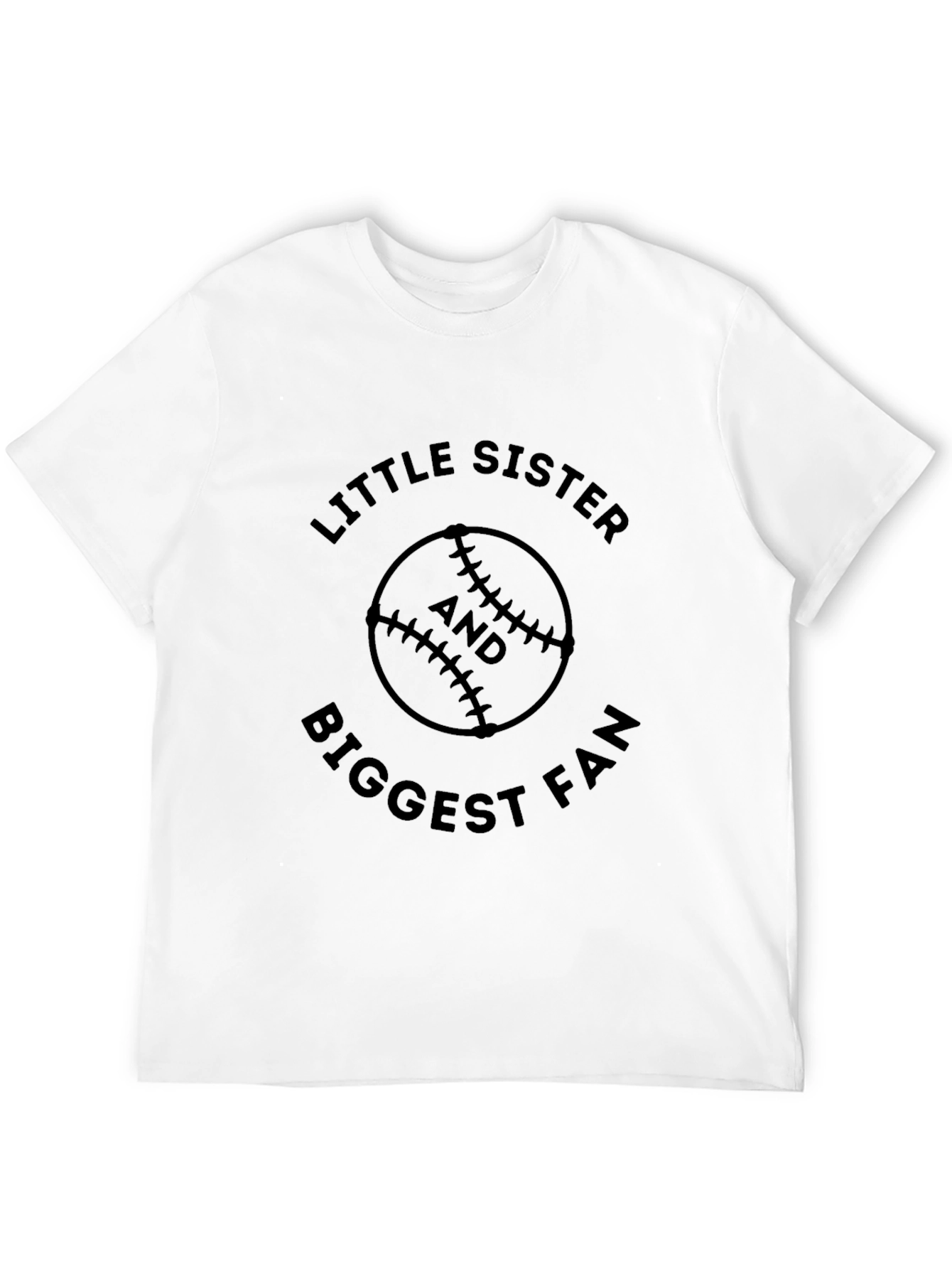 Little Sisters Biggest Fan Baseball T-Shirt