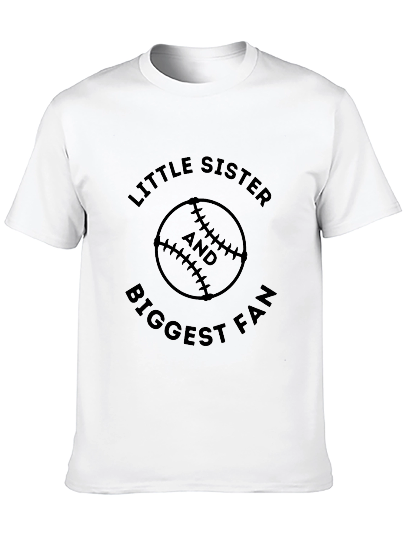 Little Sisters Biggest Fan Baseball T-Shirt