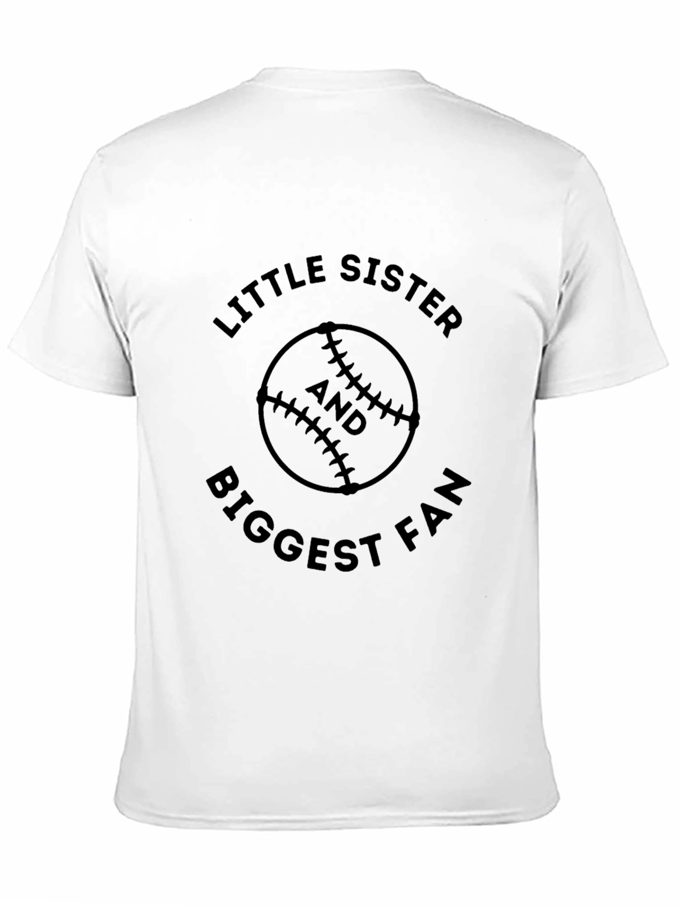 Little Sisters Biggest Fan Baseball T-Shirt