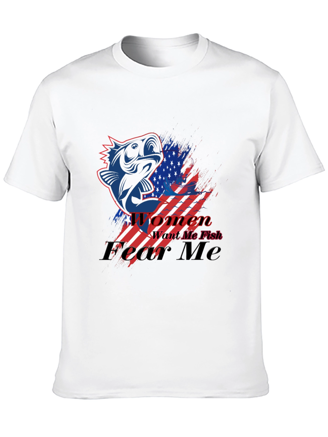 American Fish Graphic T-Shirt - Mens Black Tee
