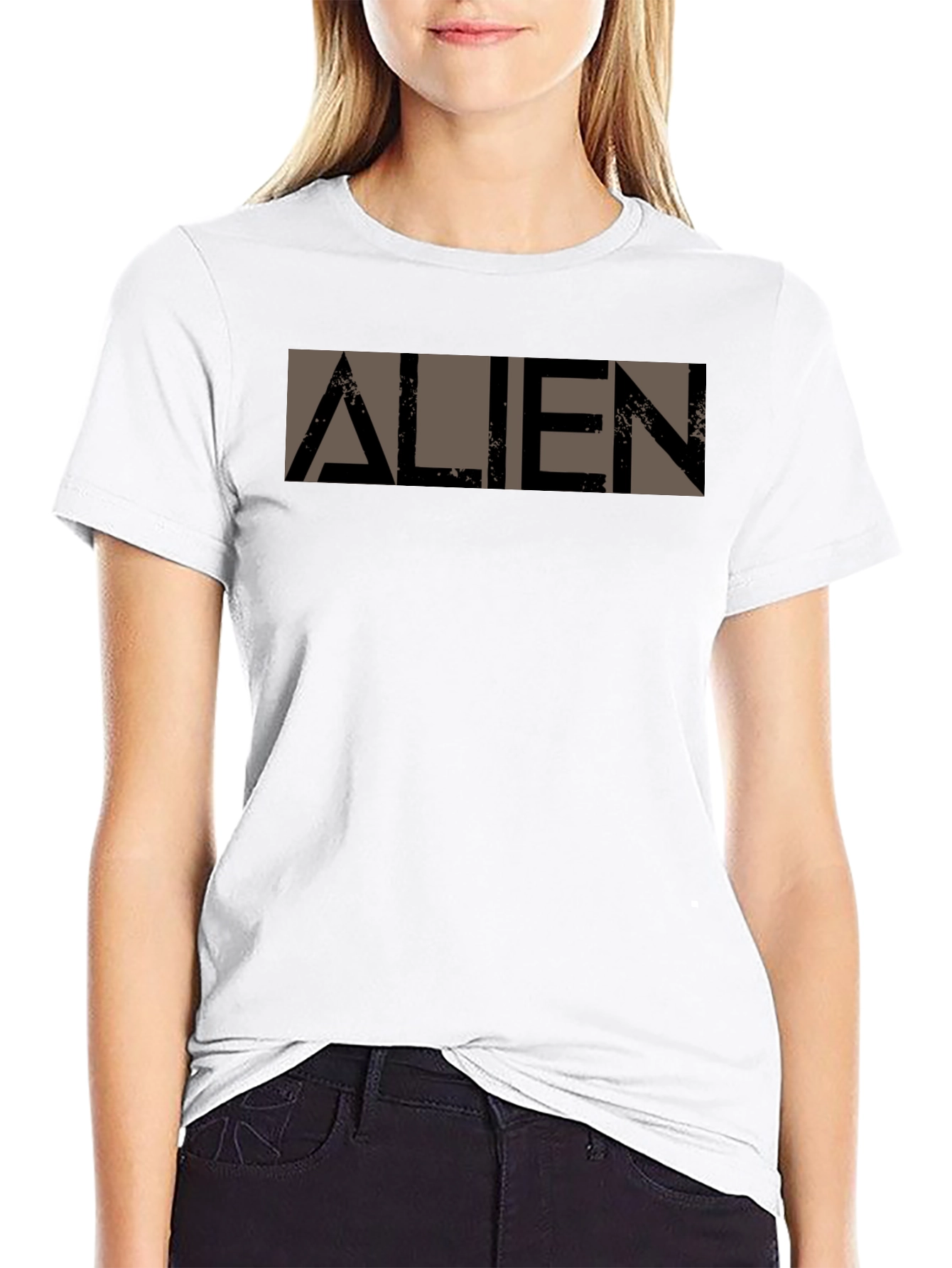 Alien Graphic Print Black T-Shirt