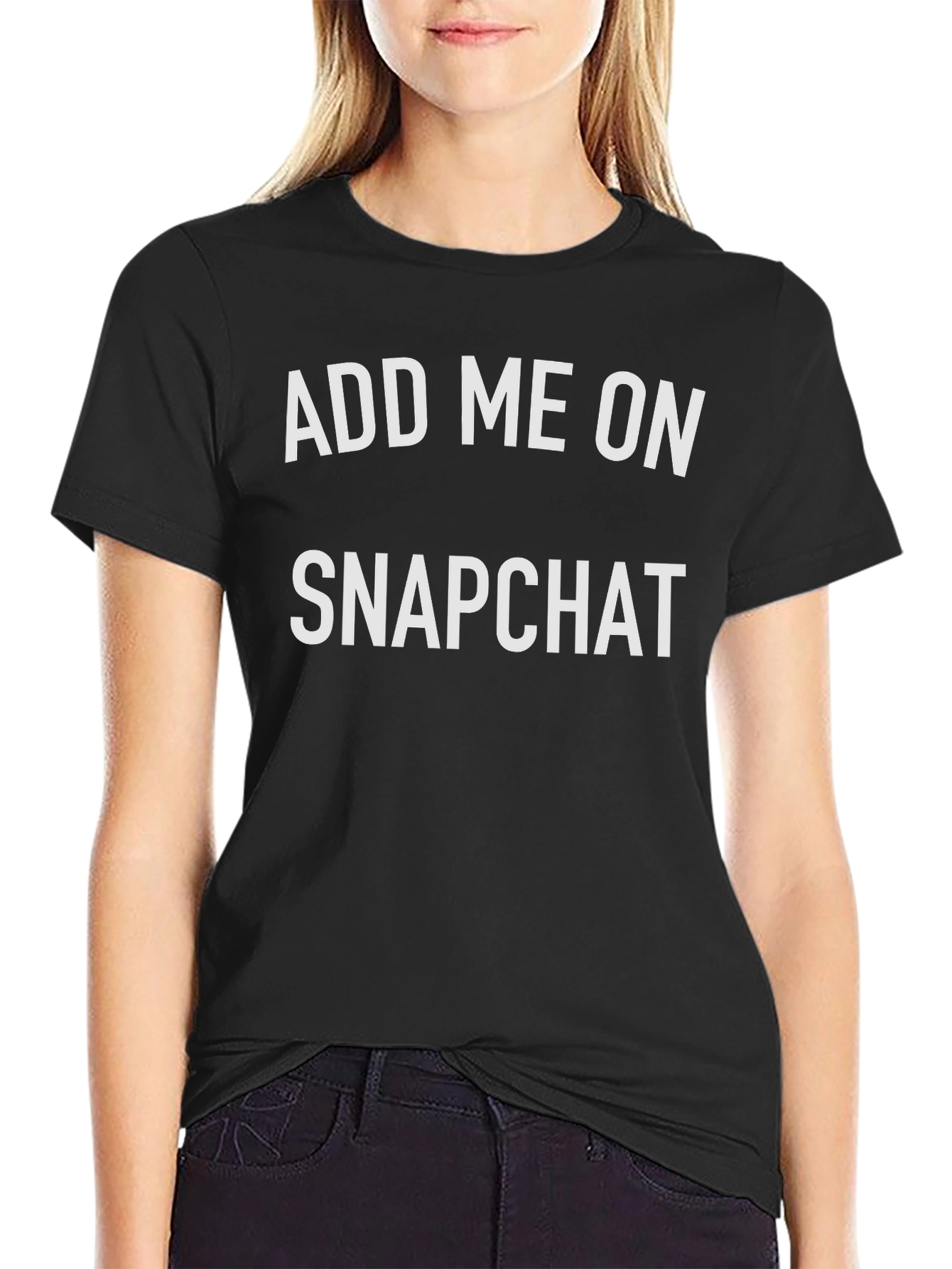 Add Me On Snapchat T-Shirt - Black Cotton Tee