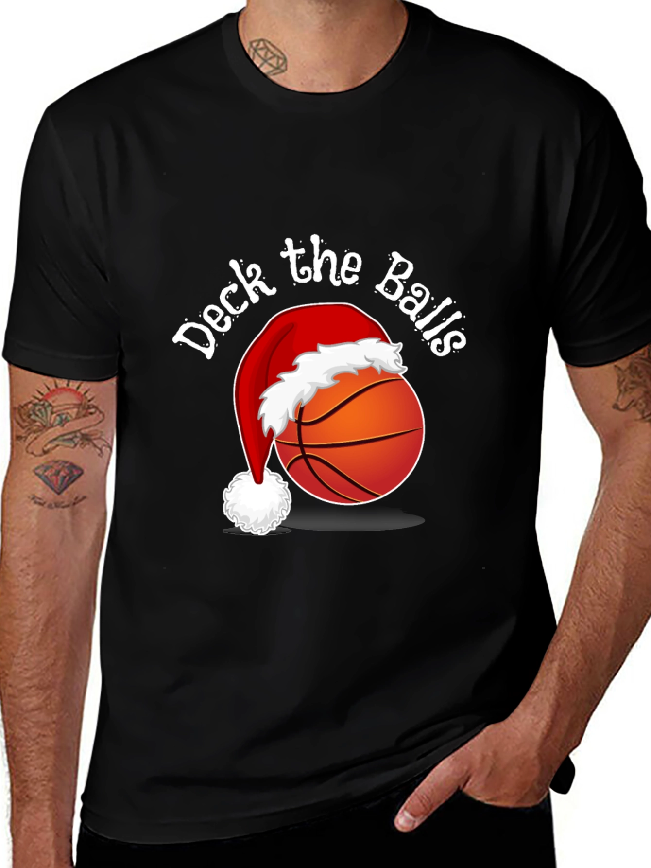 Deck the Balls T-Shirt - Holiday Basketball Tee