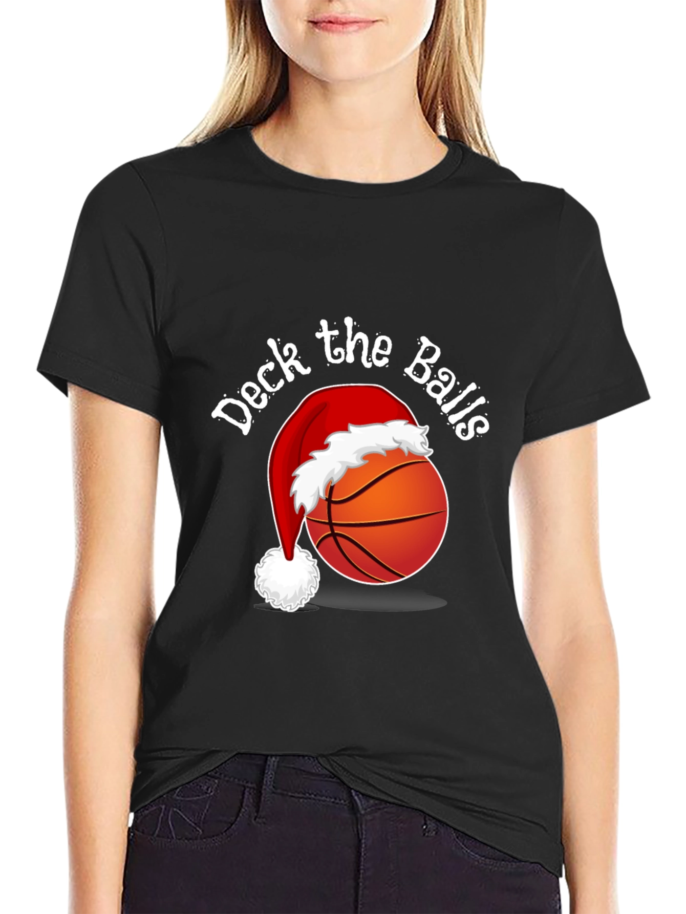Deck the Balls T-Shirt - Holiday Basketball Tee