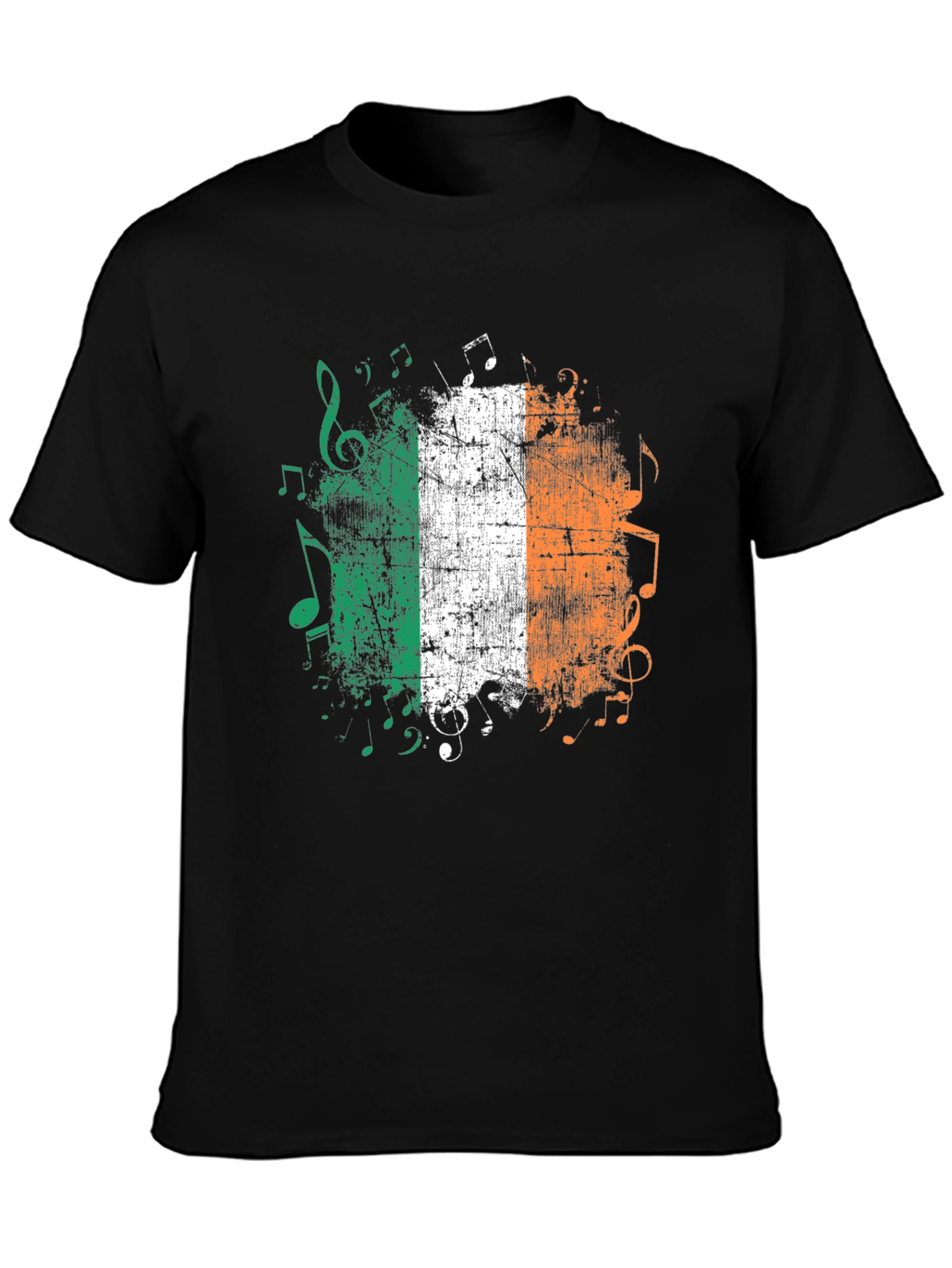 Irish Flag Music Notes Graphic Tee