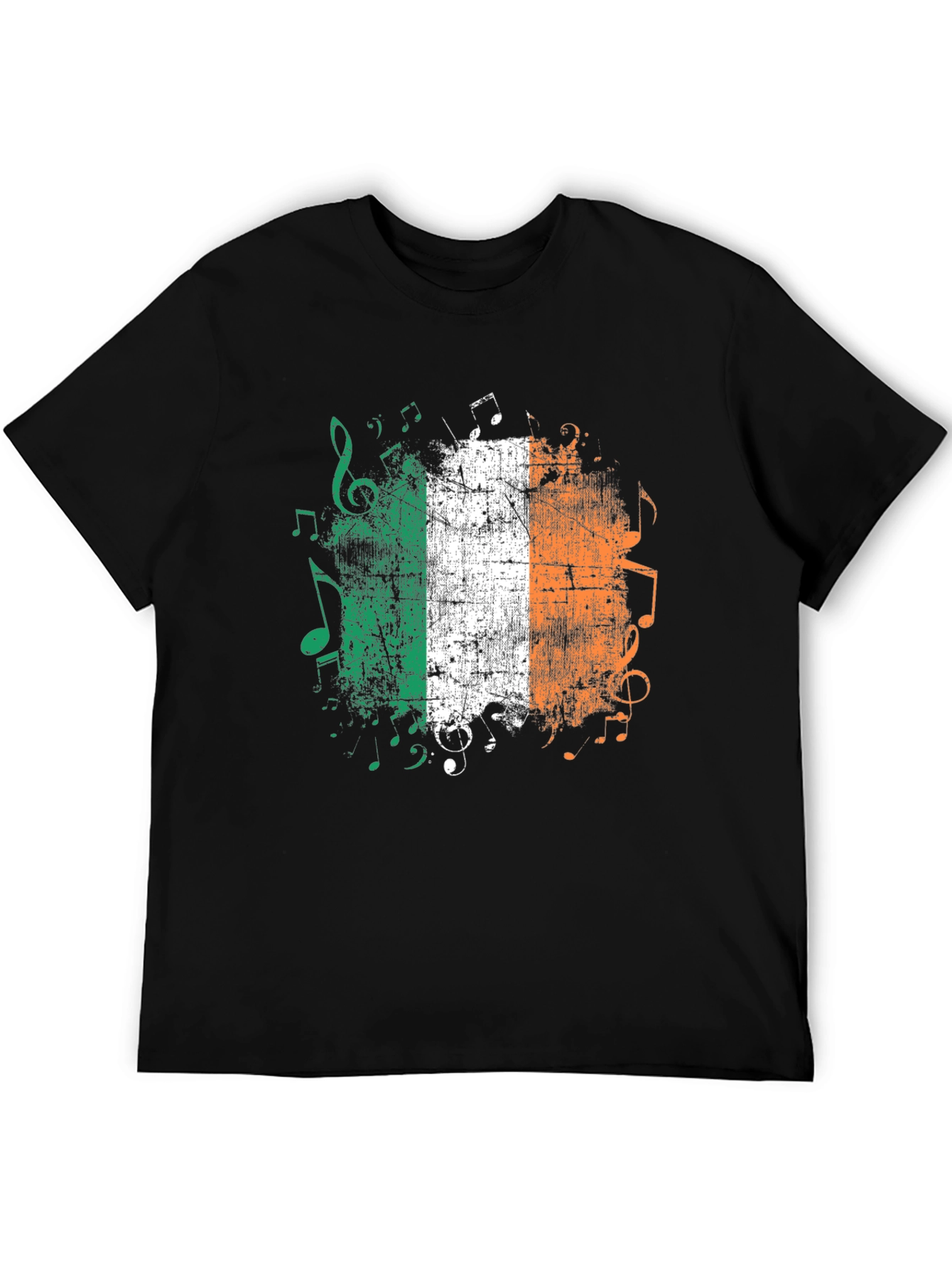 Irish Flag Music Notes Graphic Tee
