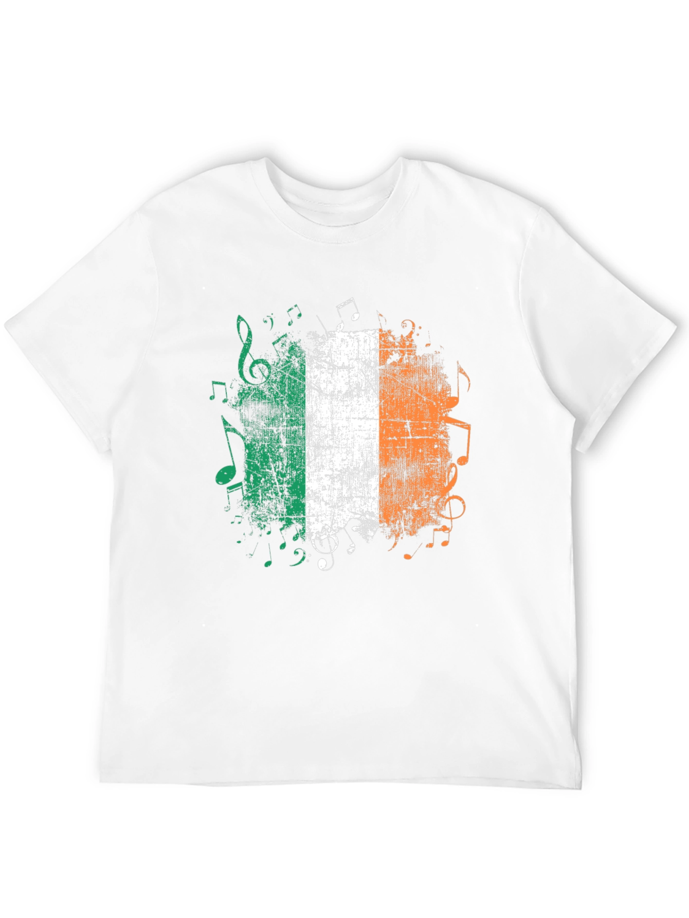 Irish Flag Music Notes Graphic Tee