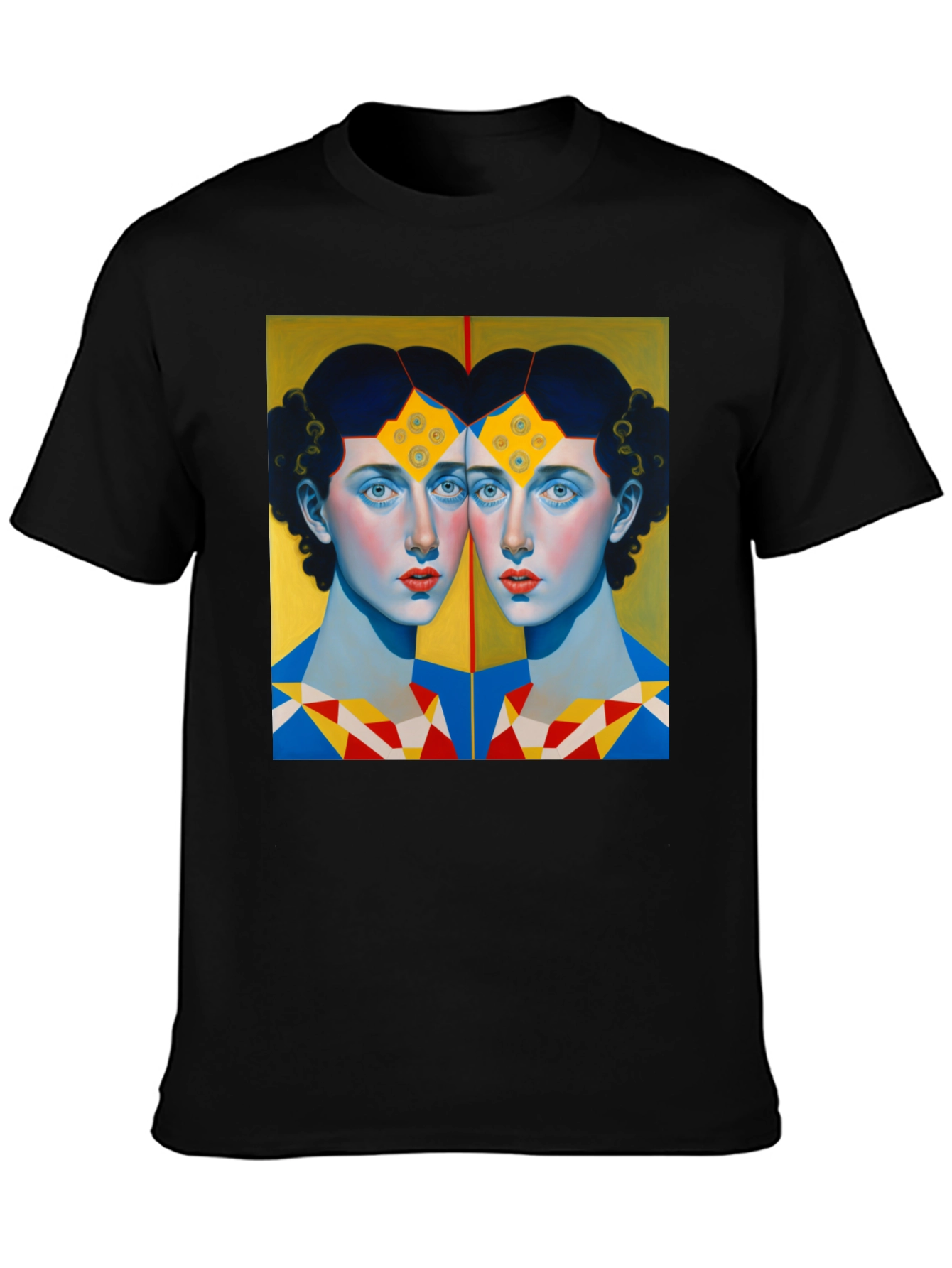 Twin Portrait Graphic Tee - Unique Art Shirt
