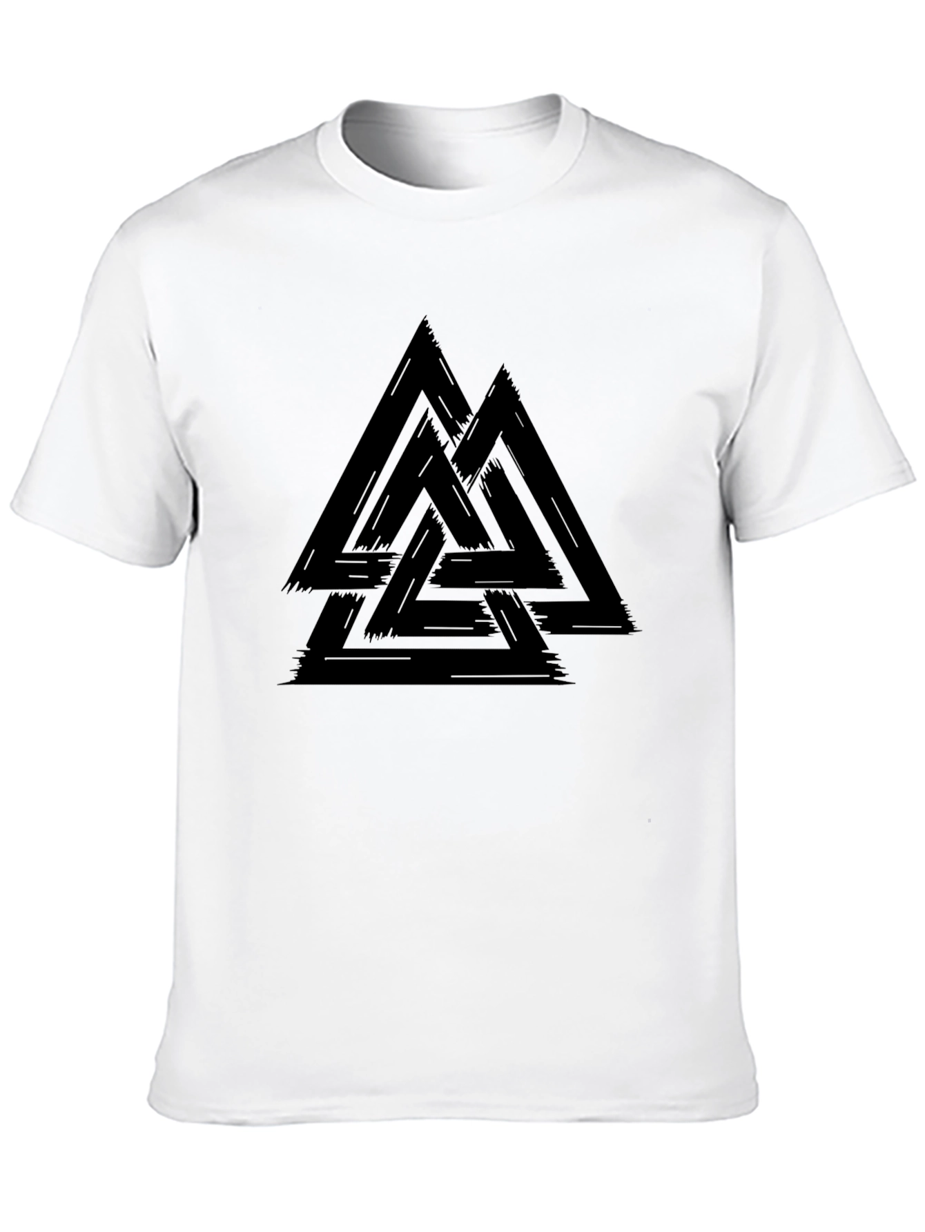 Valknut Symbol Graphic Tee - Viking Style Black T-Shirt