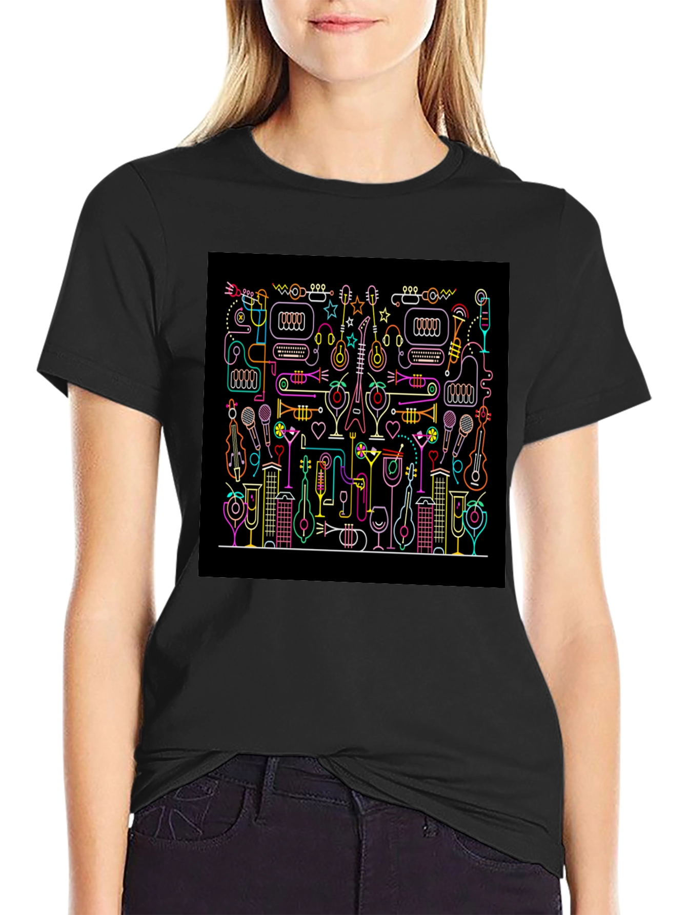 Musical Neon Black T-Shirt