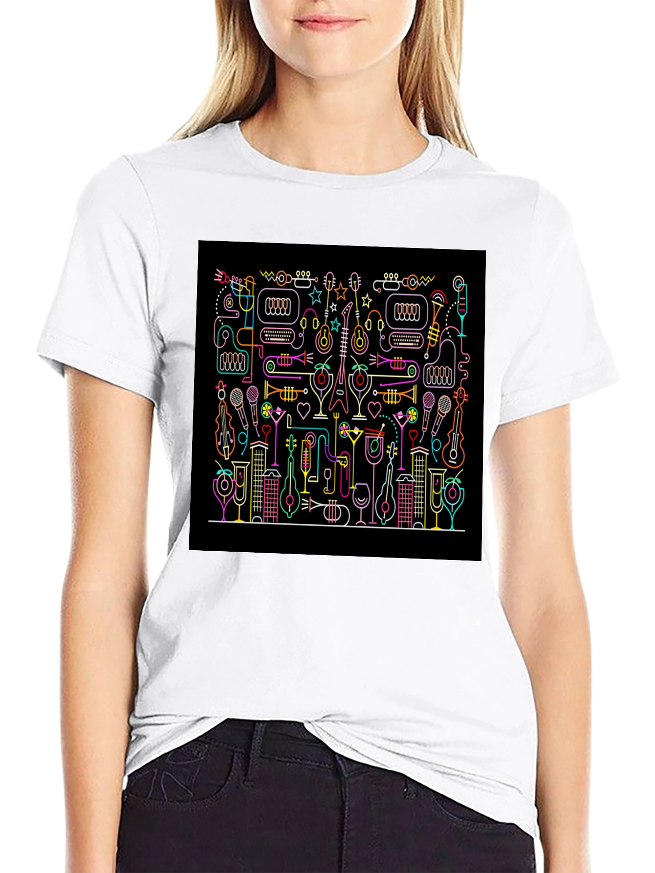 Musical Neon Black T-Shirt