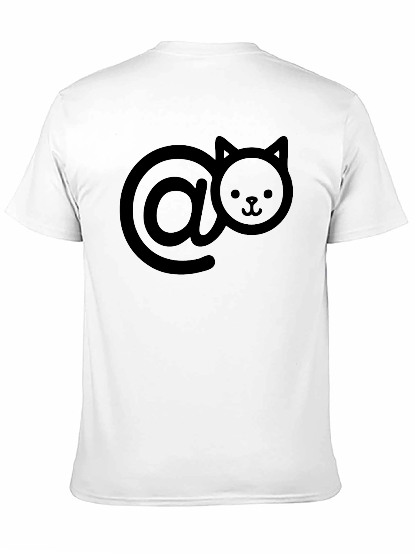 Cat-At-Symbol Graphic Tee - Black Cotton